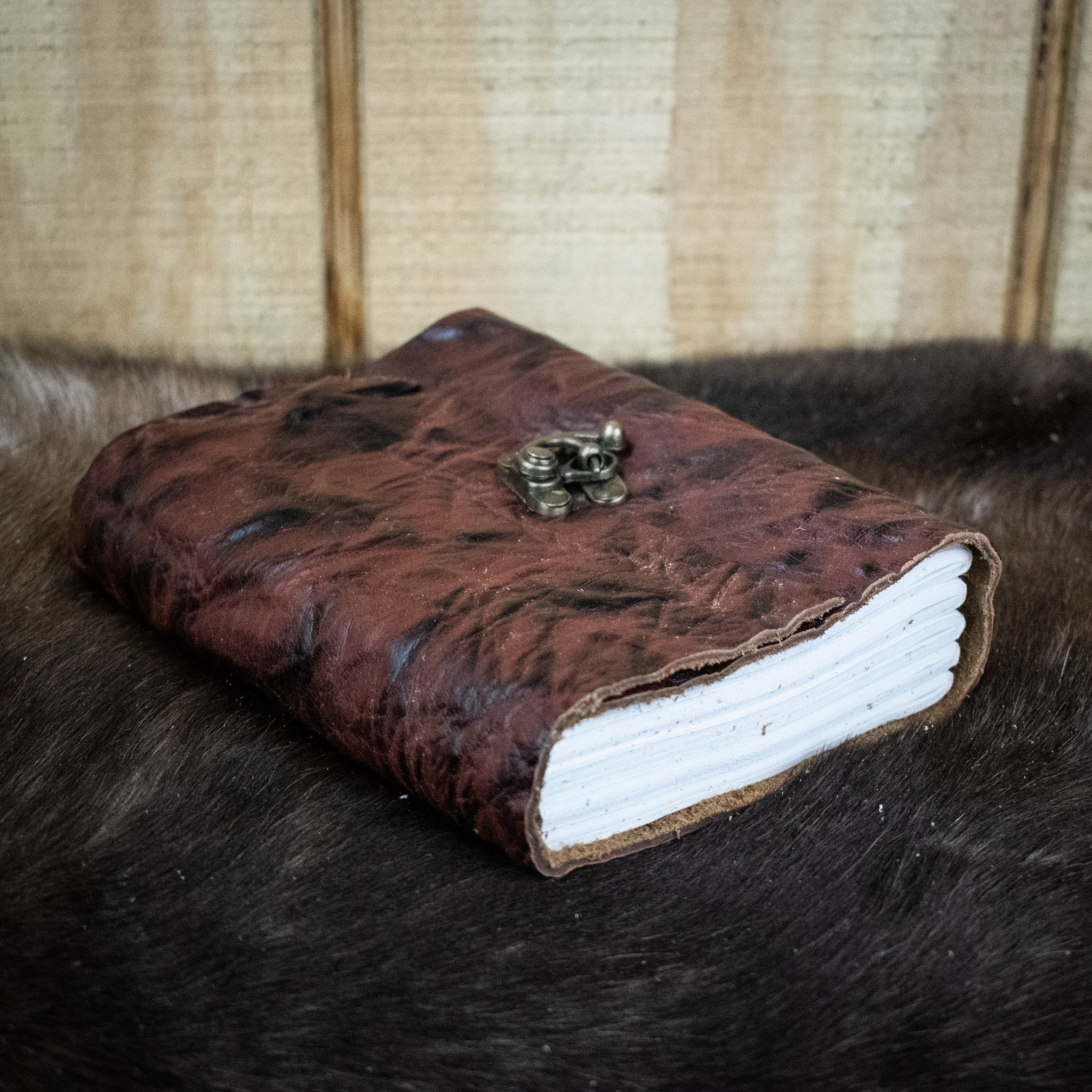 Natural Edge Crunched Cowhide Leather Journal - Misty Mountain Gaming - 8