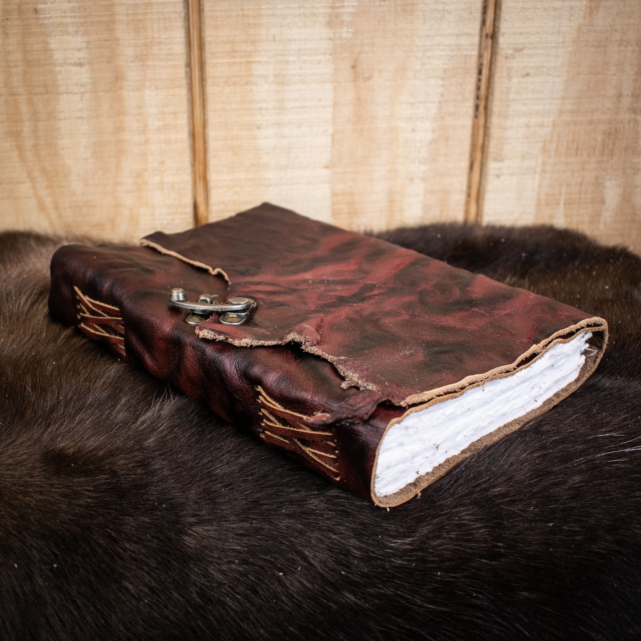 Natural Edge Crunched Cowhide Leather Journal - Misty Mountain Gaming - 2