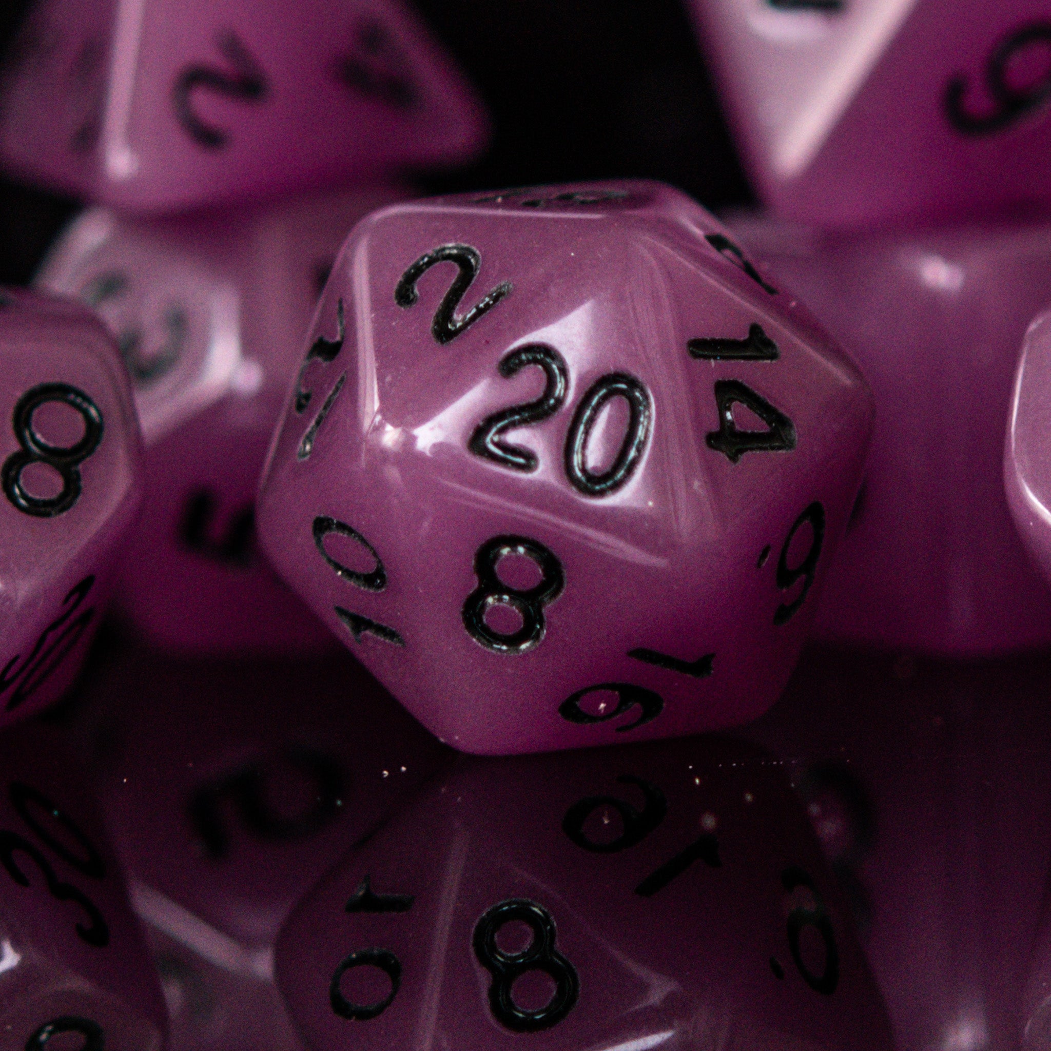 Neon Purple Acrylic Dice Set - Misty Mountain Gaming - 2