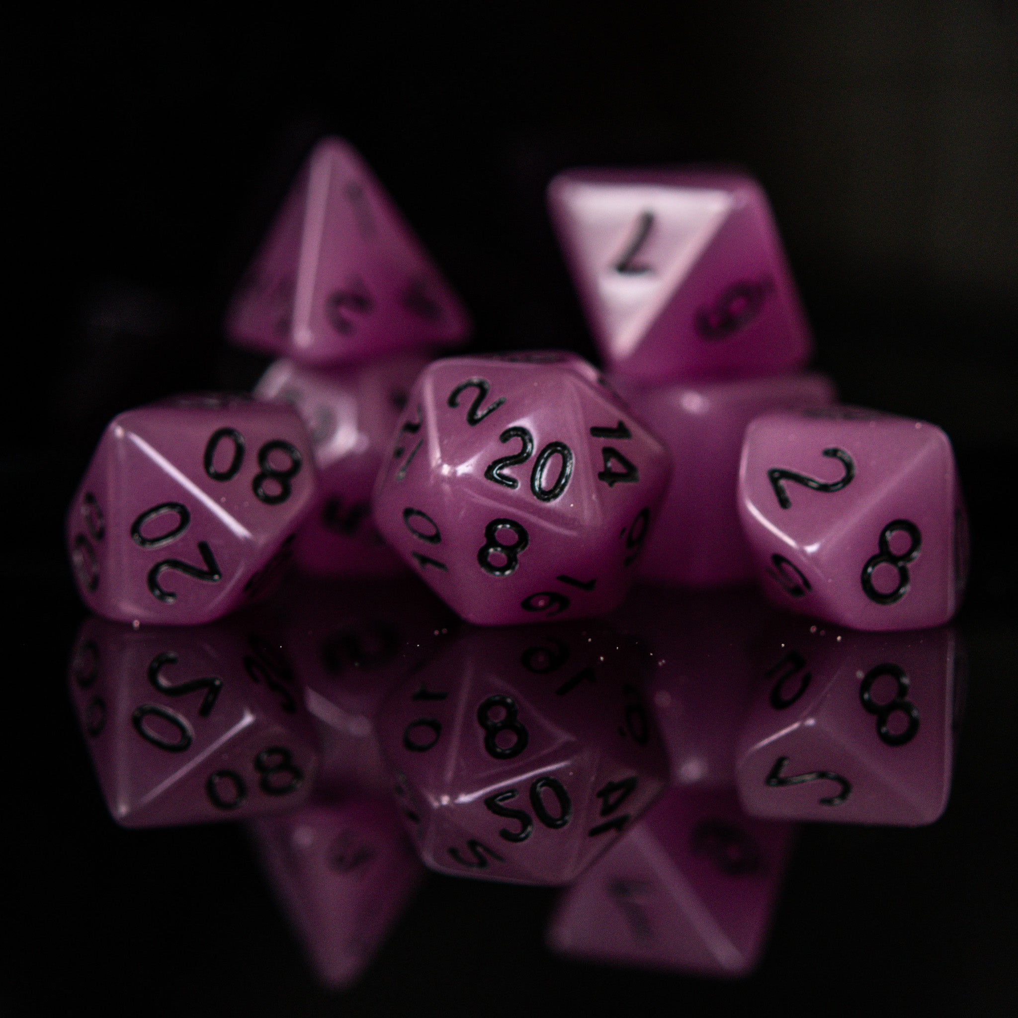 Neon Purple Acrylic Dice Set - Misty Mountain Gaming - 1