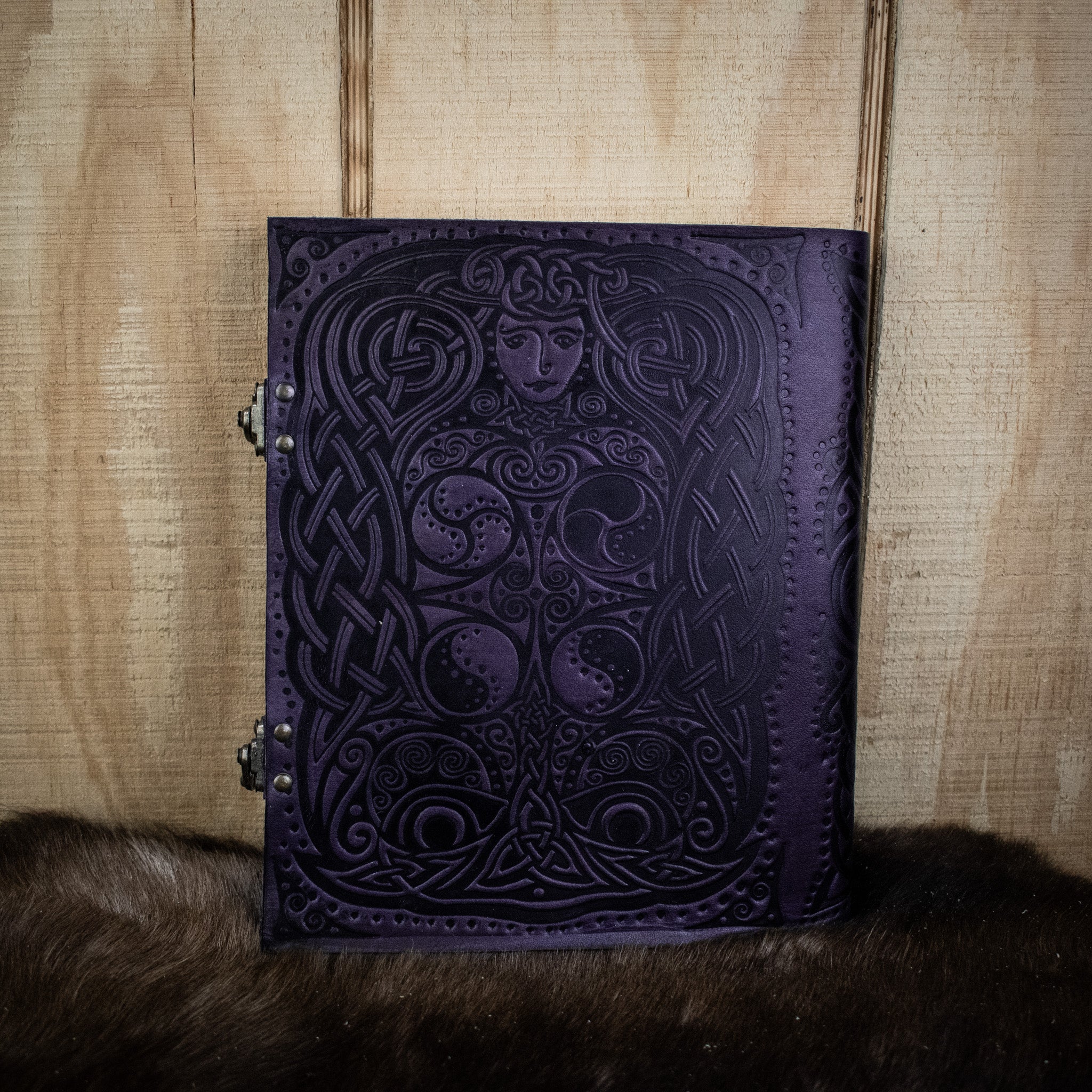 "Owl - Lady of the Forest" Purple Leather Sketchbook - Misty Mountain Gaming - 1