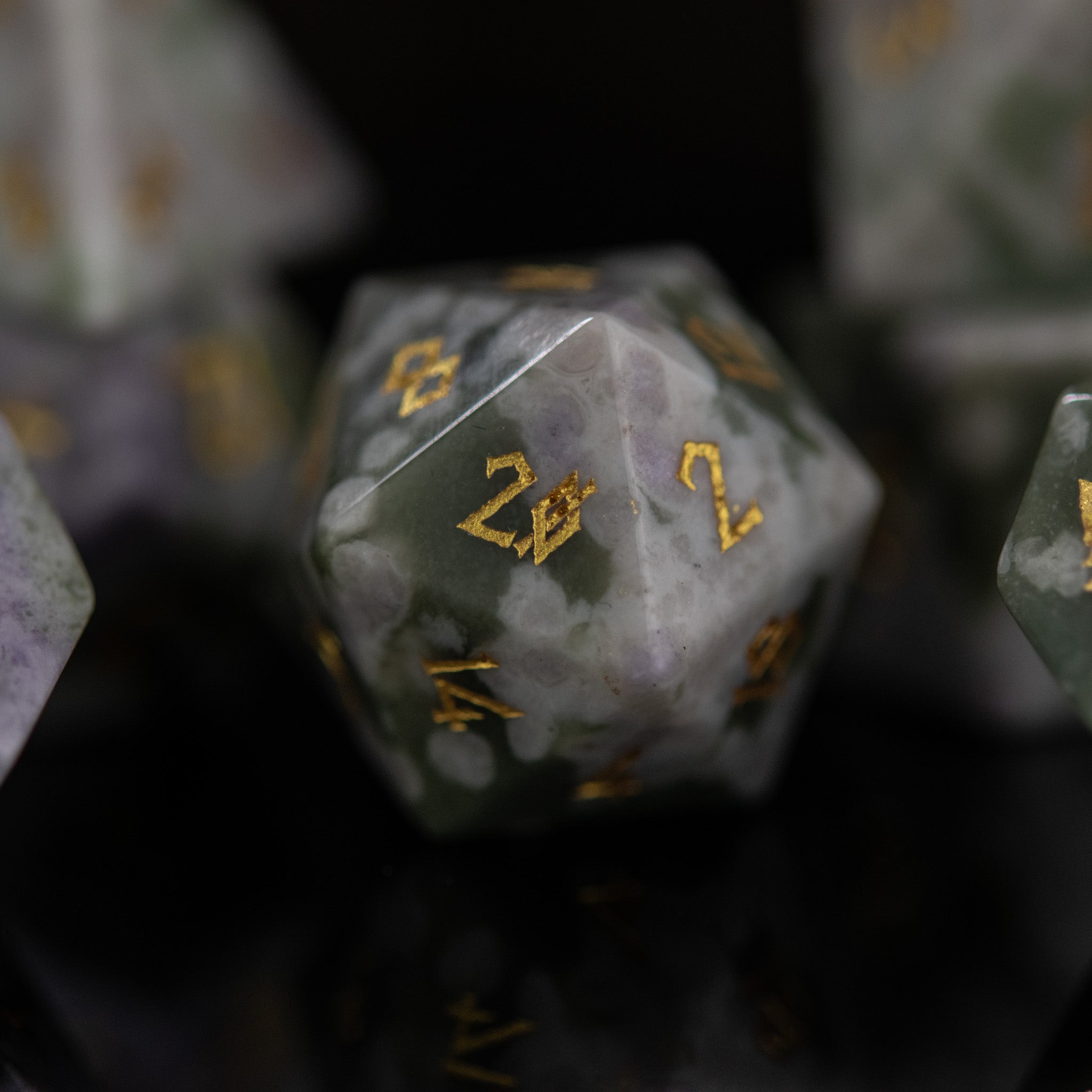 Peace Jade Stone Dice Set - Misty Mountain Gaming - 2