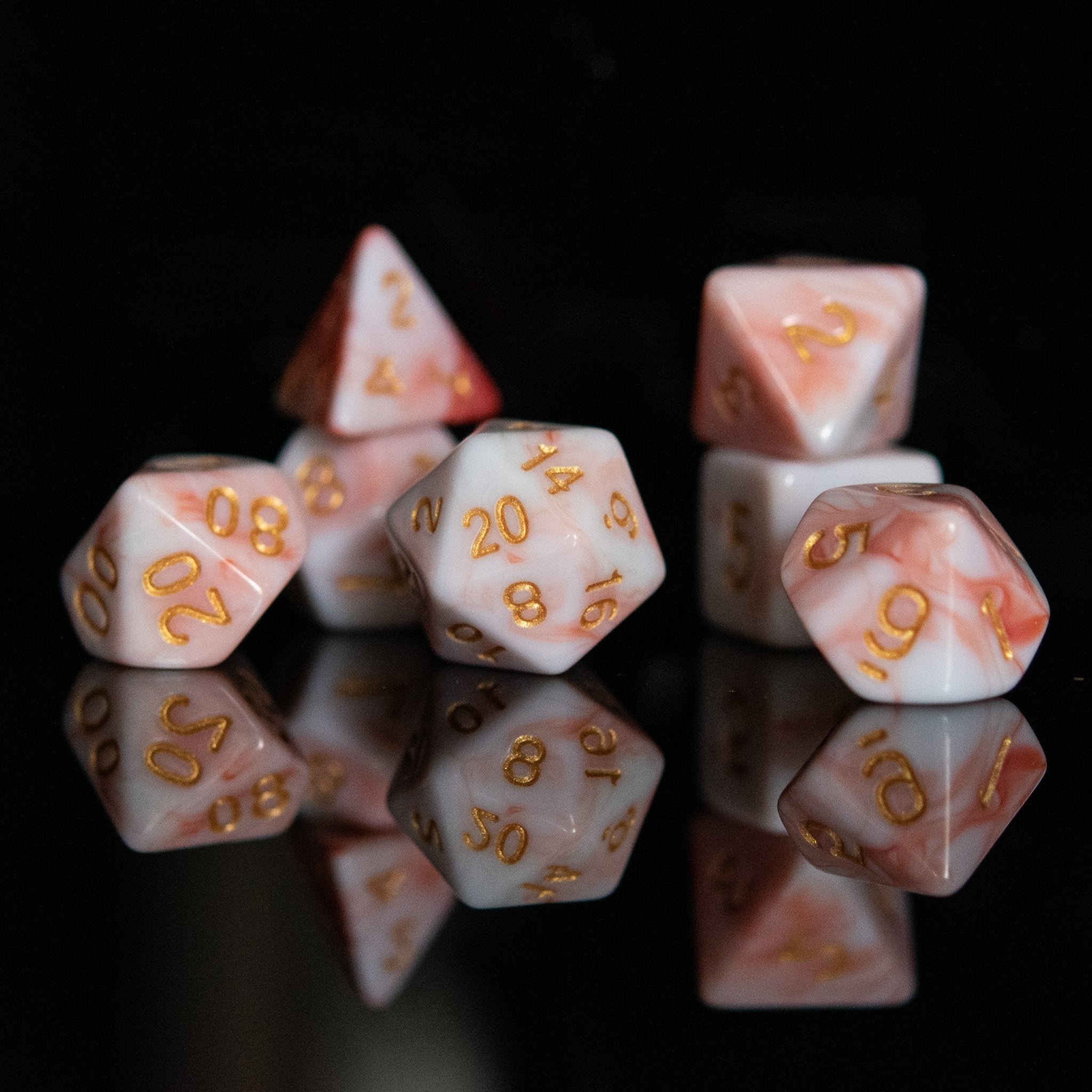 Peaches and Cream Acrylic Dice Set - Misty Mountain Gaming - 2