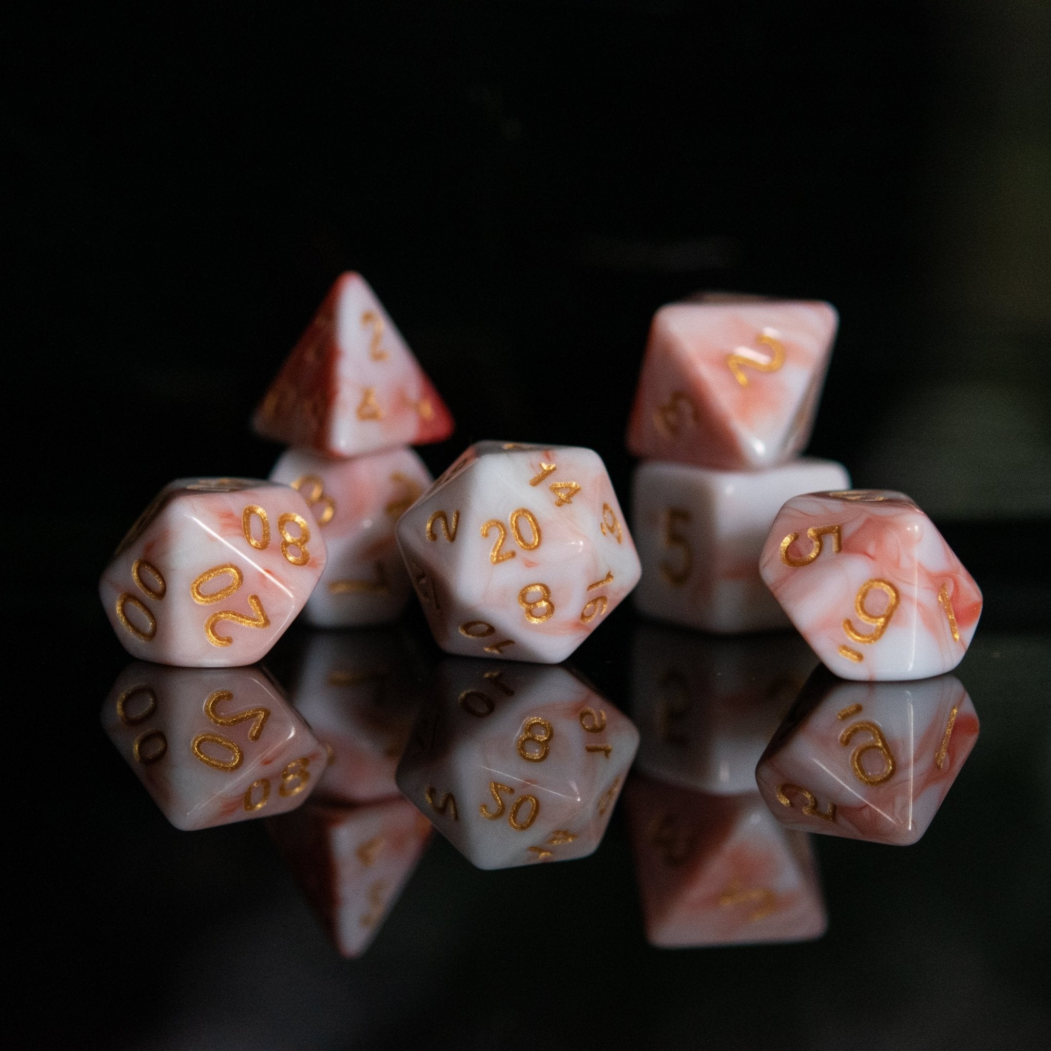 Peaches and Cream Acrylic Dice Set - Misty Mountain Gaming - 1