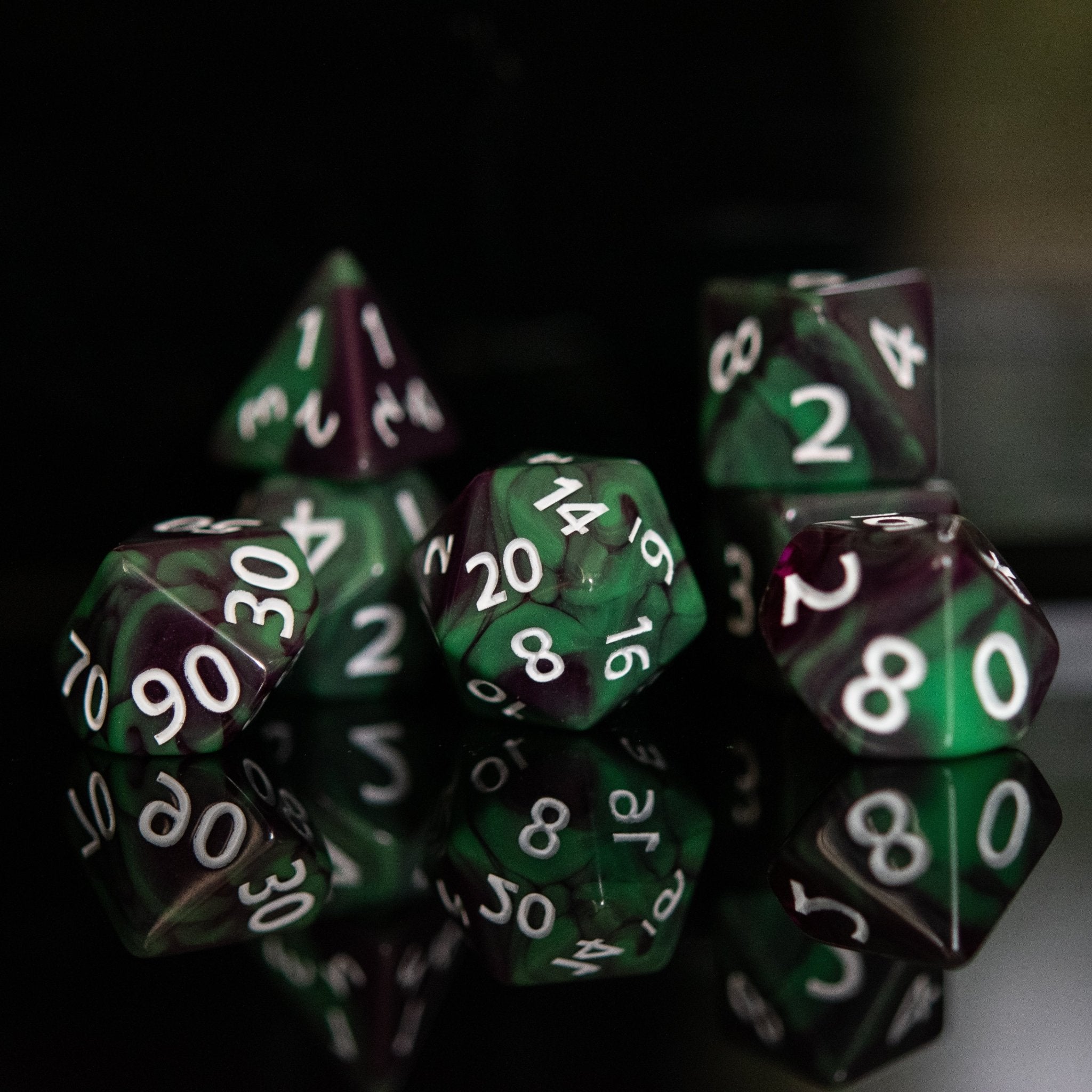 Poison Apple Acrylic Dice Set - Misty Mountain Gaming - 3