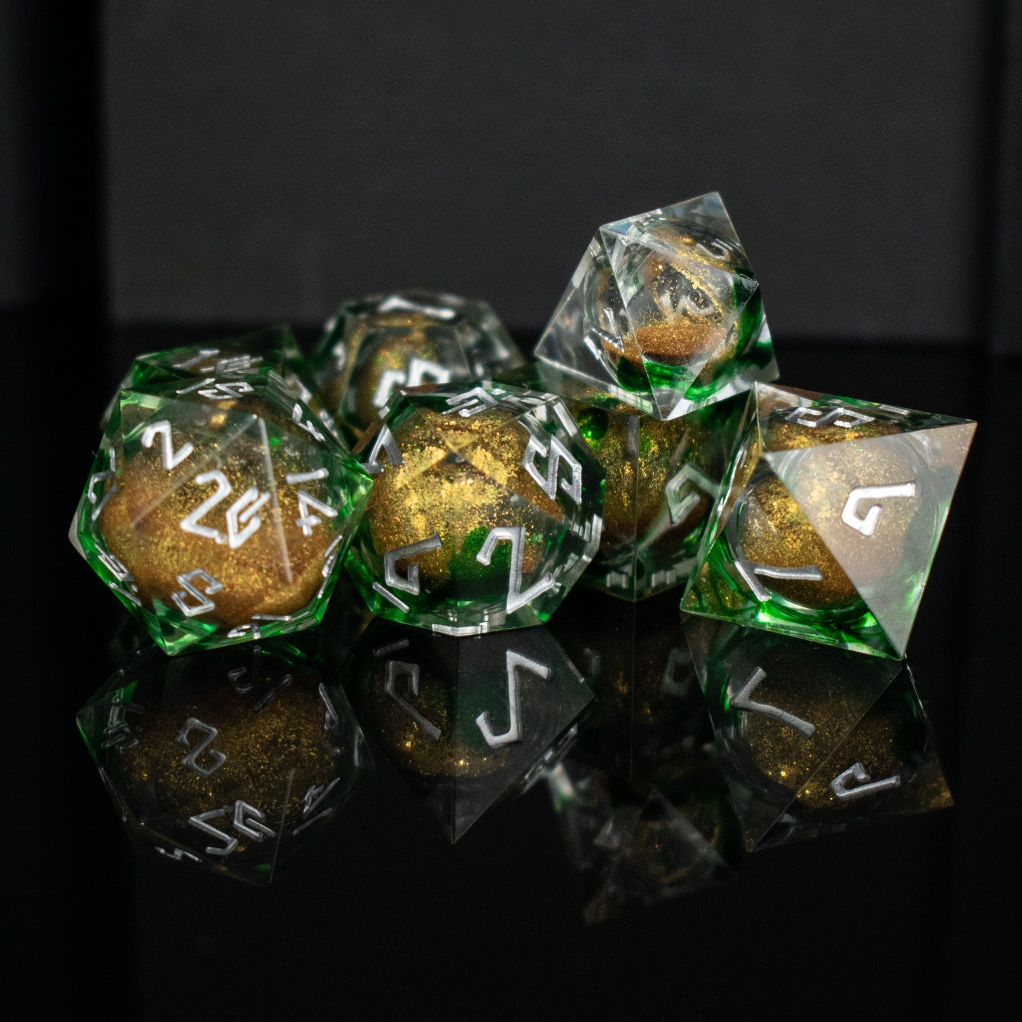 Pot O' Gold Liquid Core Dice Set - Misty Mountain Gaming - 1