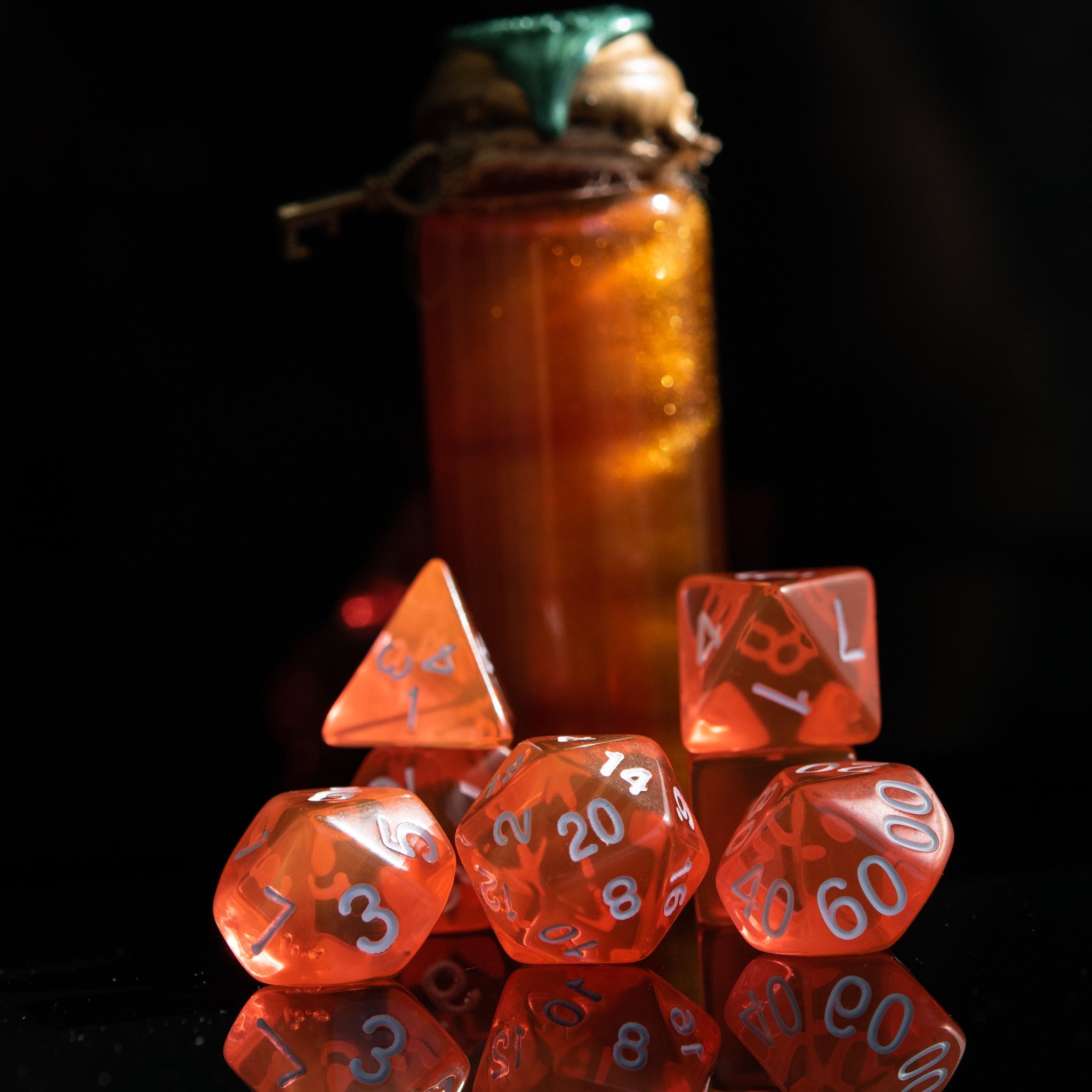 Potion of Fire Breath Acrylic Dice Set - Misty Mountain Gaming - 1