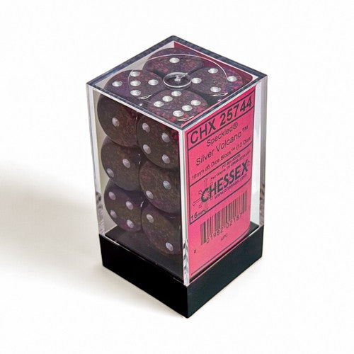 Chessex Speckled® 16mm d6 Silver Volcano™ Dice Block™ (12 dice)