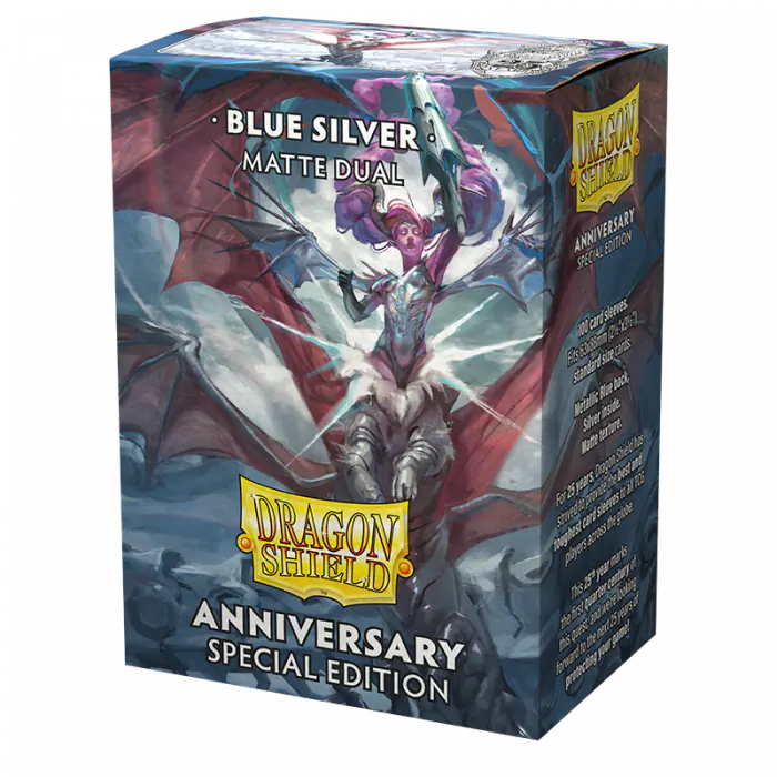 Dragon Shield Standard 100ct Blue Silver Special Edition Card Sleeves