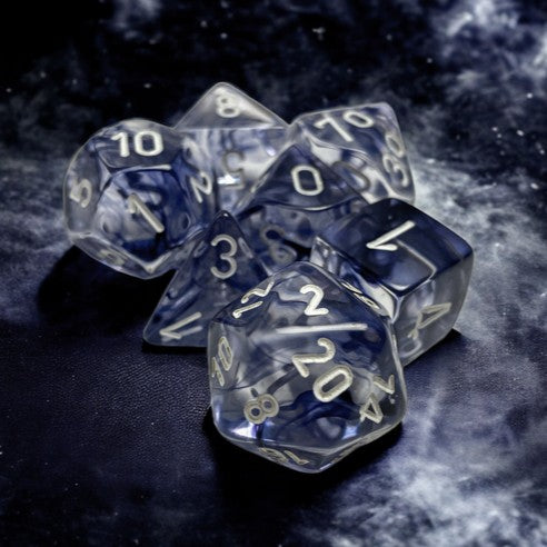 Chessex Nebula® Black/White 7-Dice Set