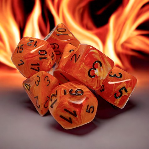 Chessex Vortex® Orange/Black 7-Dice Set