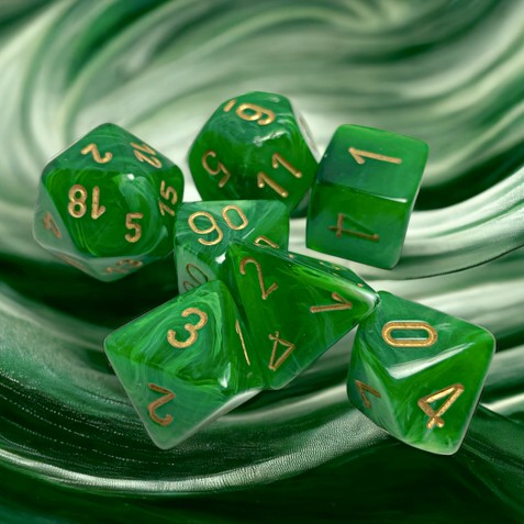 Chessex Vortex® Green/Gold 7-Dice Set