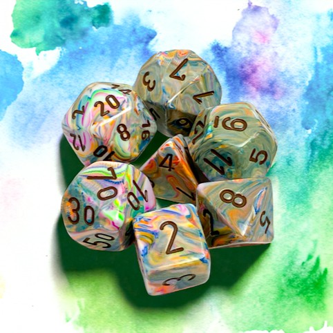 Chessex Festive® Vibrant/Brown 7-Dice Set
