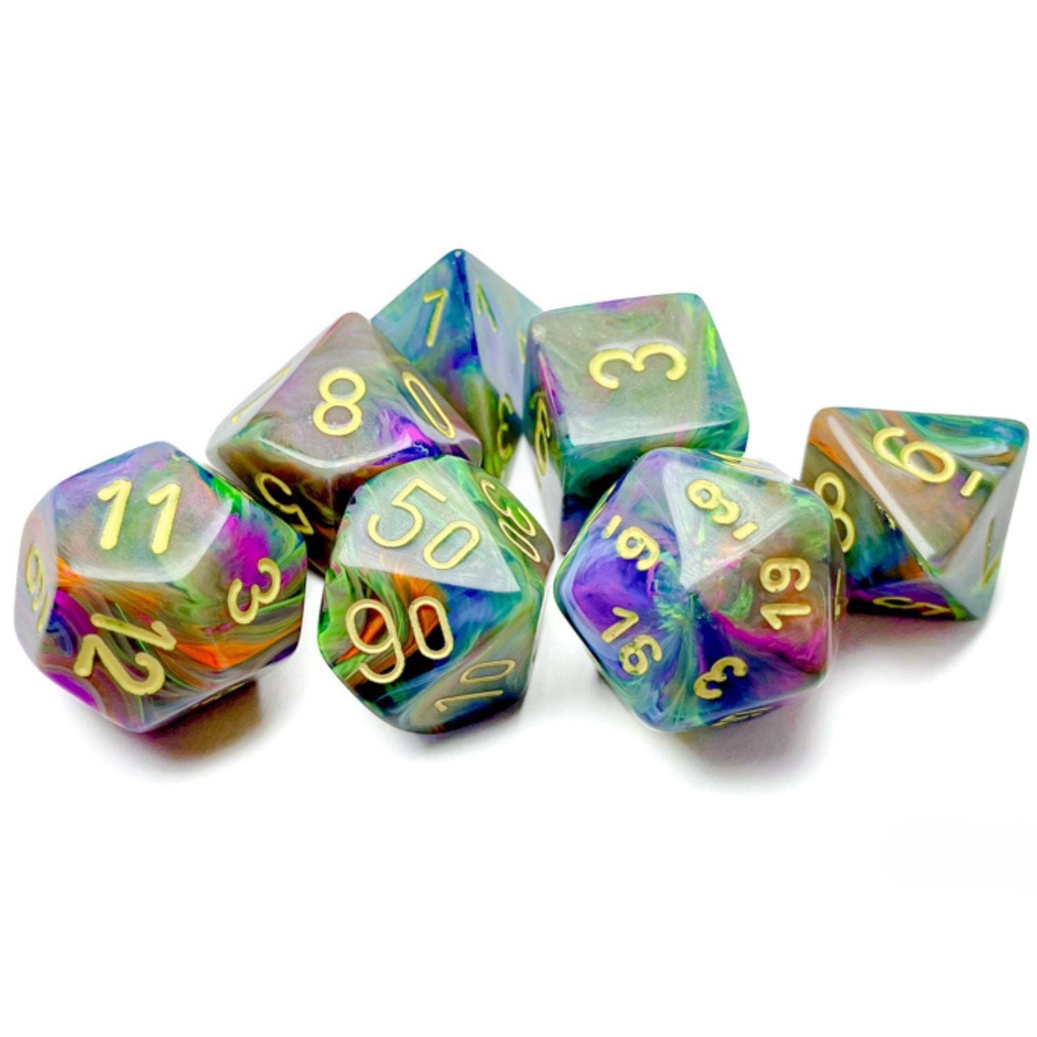 Chessex Festive® Rio/Yellow 7-Dice Set