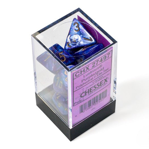 Chessex Lustrous® Purple/Gold 7-Dice Set