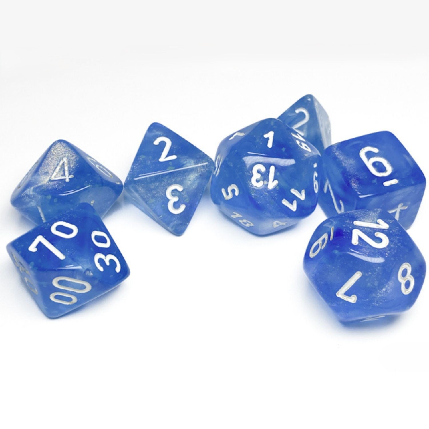 Chessex Borealis® Sky Blue/White Luminary® 7-Dice Set