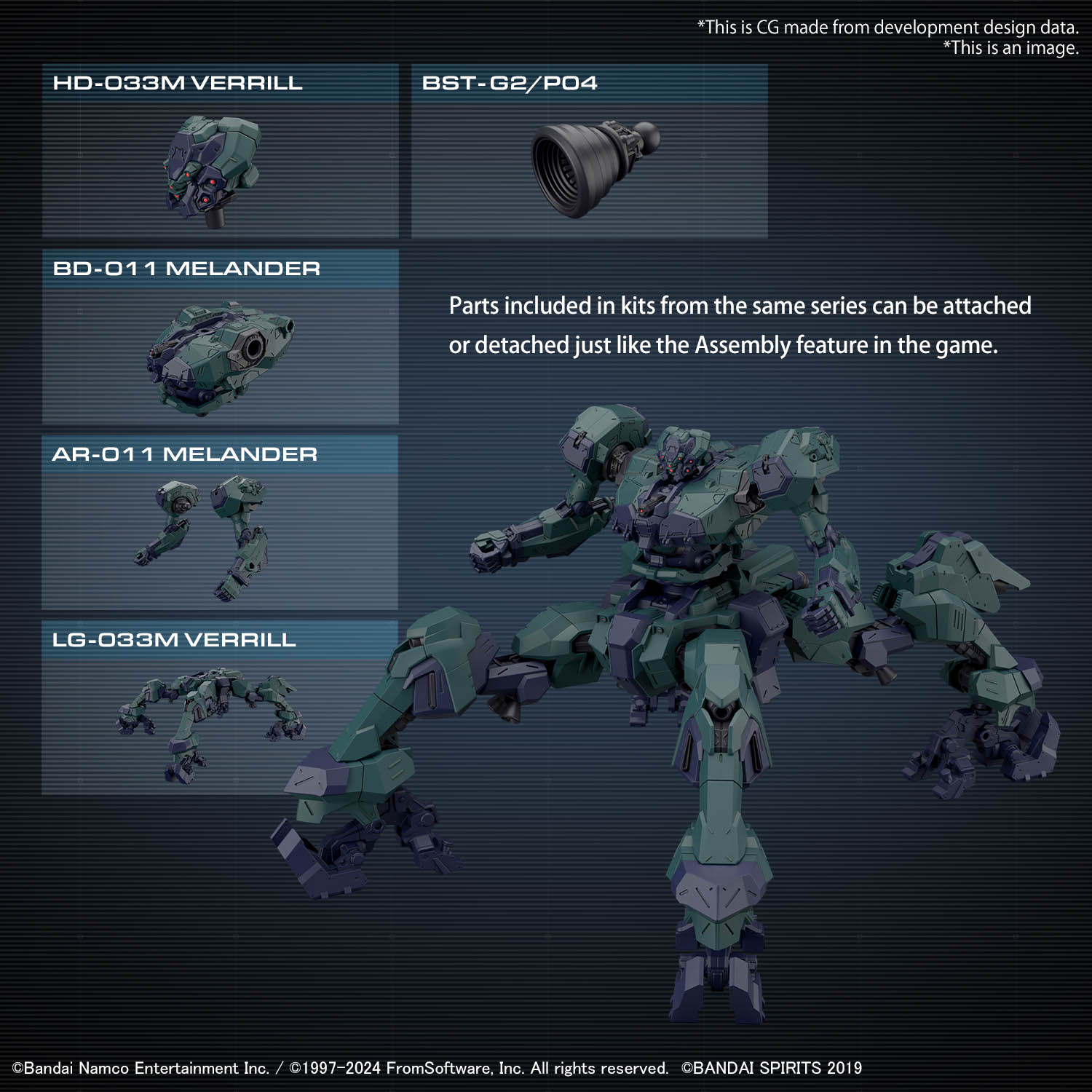 Armored Core VI Fires of Rubicon Balam Industries BD-011 Melander Liger Tail 30mm Model Kit