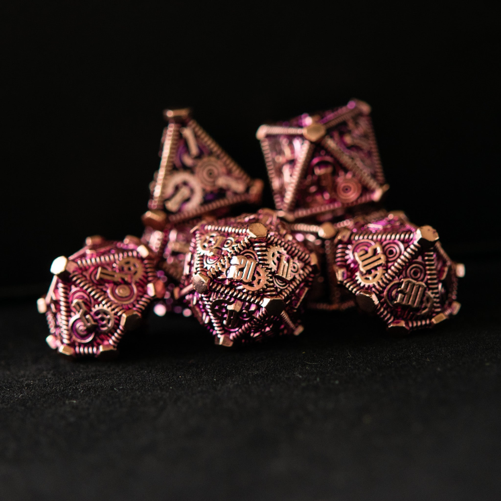 Purple and Bronze - Weird West Wasteland Metal Dice Set - Misty Mountain Gaming - 2