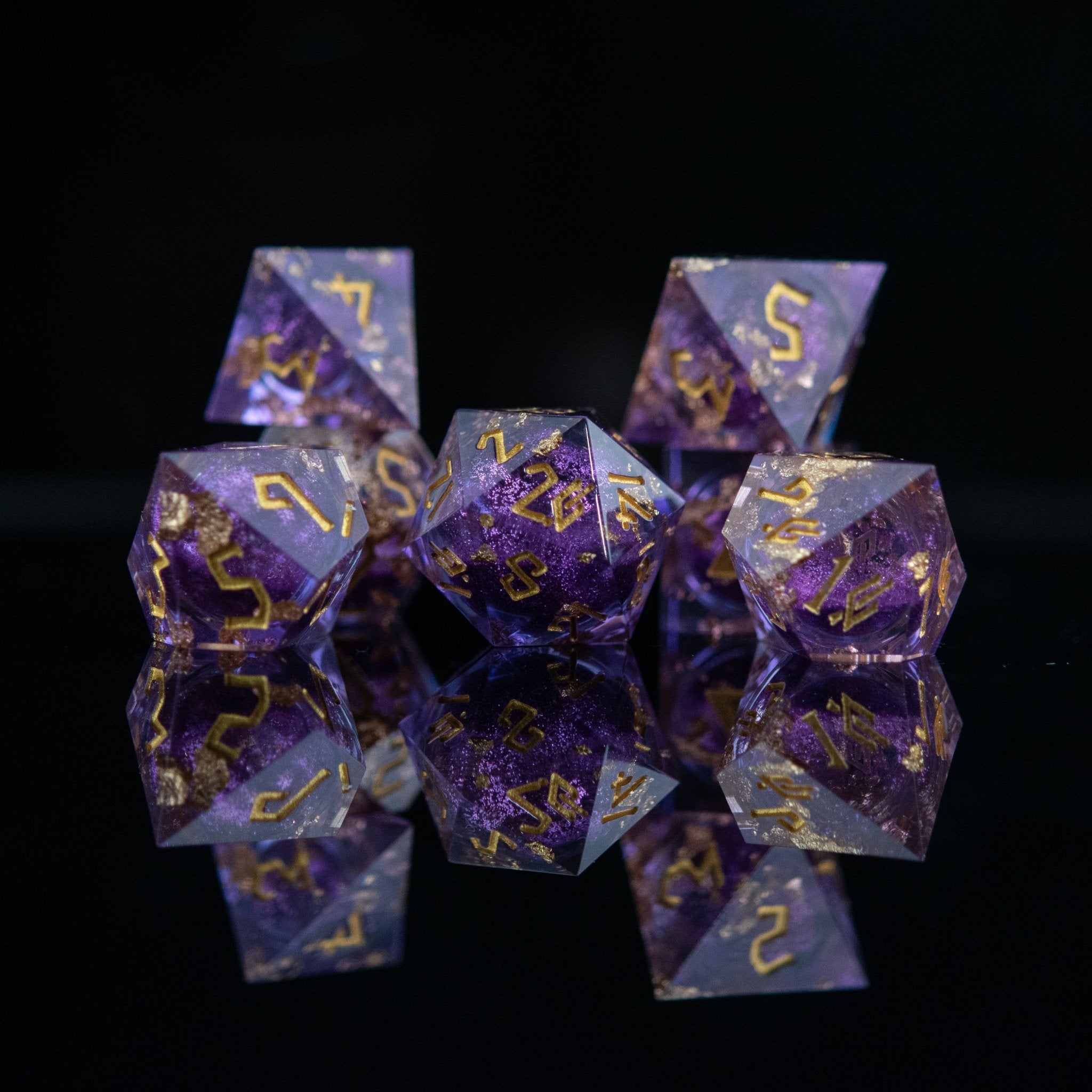 Purple Mage Liquid Core Dice Set - Misty Mountain Gaming - 2