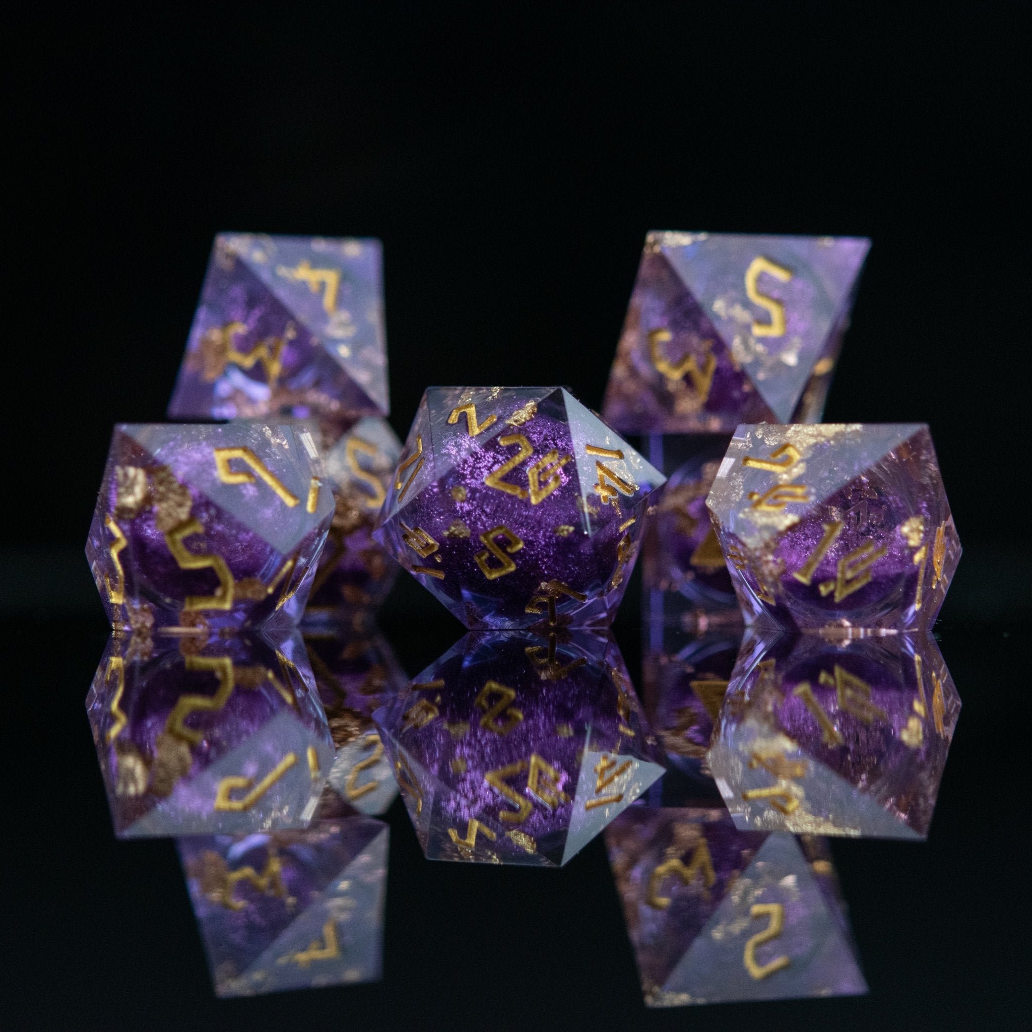 Purple Mage Liquid Core Dice Set - Misty Mountain Gaming - 1