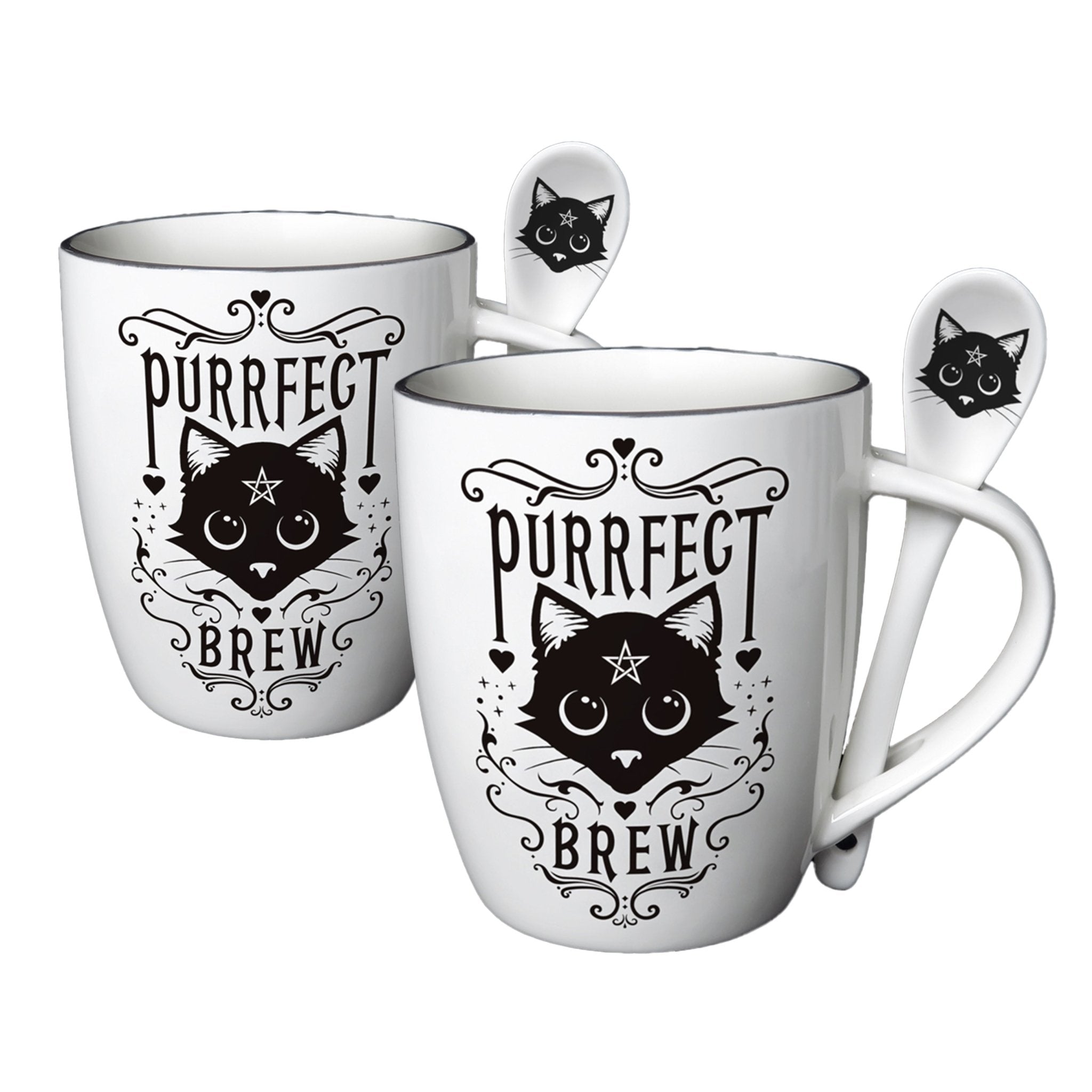 Purrfect Brew Mug and Spoon Set - Alchemy of England - 1