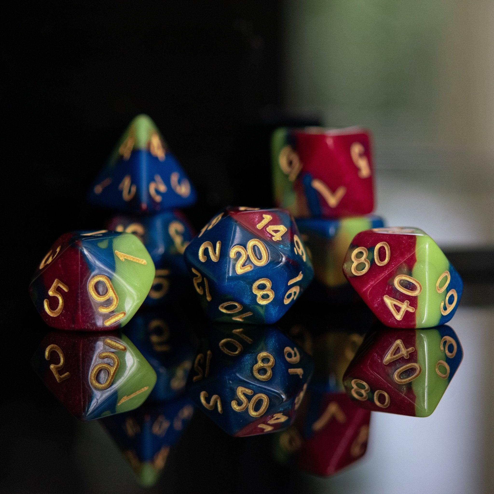 Radio Waves Acrylic Dice Set - Misty Mountain Gaming - 2