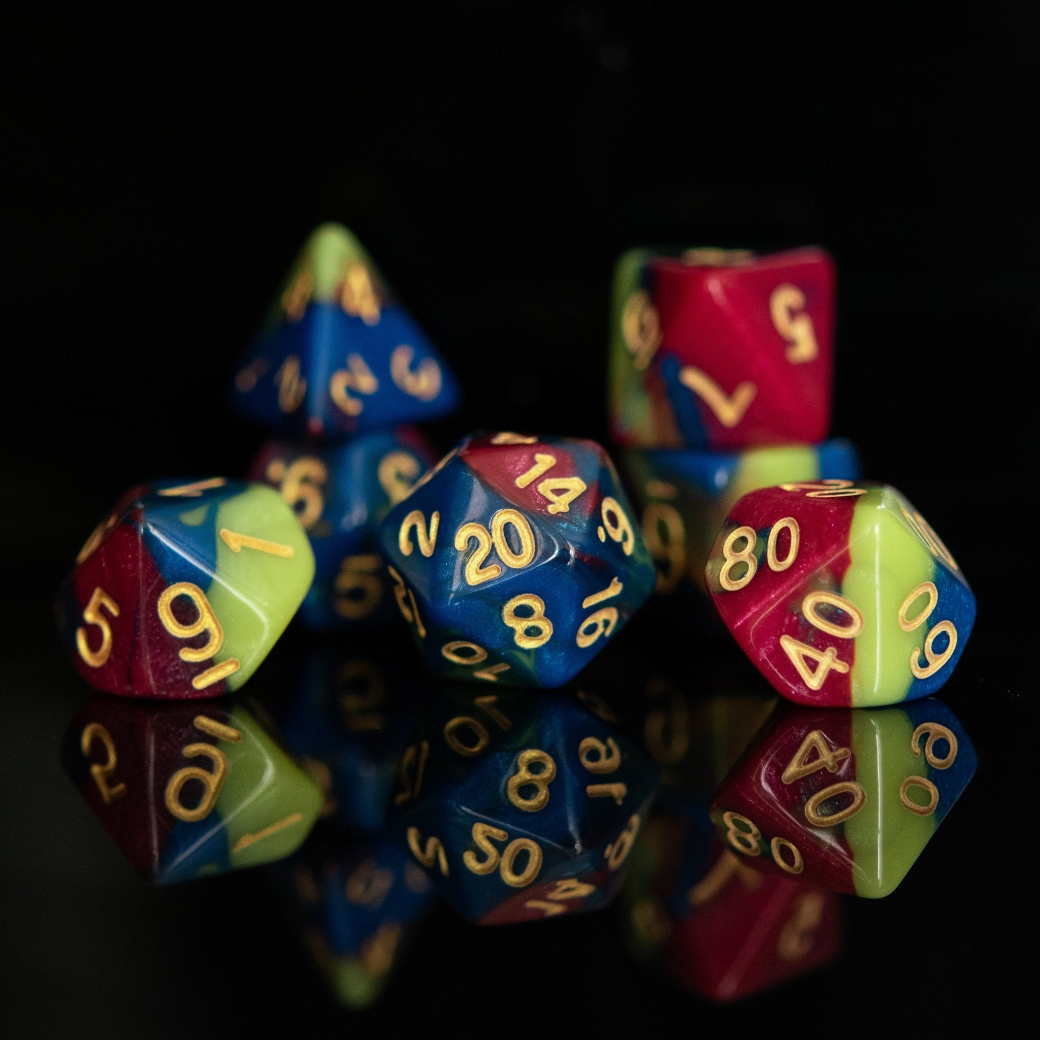 Radio Waves Acrylic Dice Set - Misty Mountain Gaming - 1