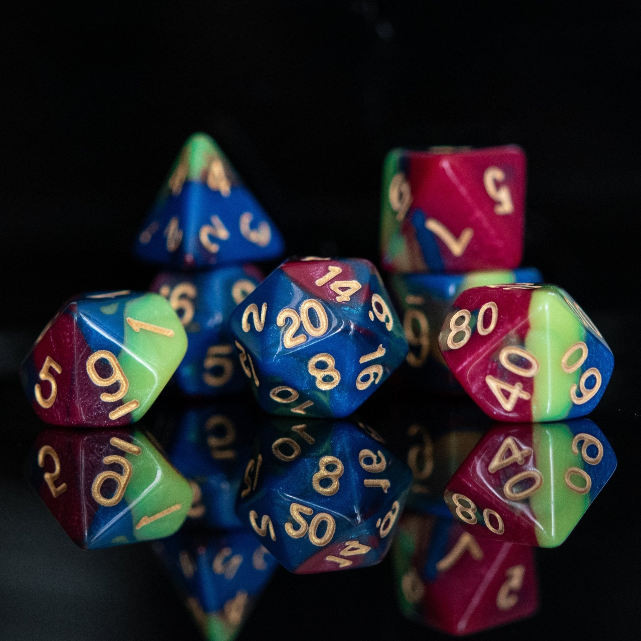 Radio Waves Acrylic Dice Set - Misty Mountain Gaming - 3