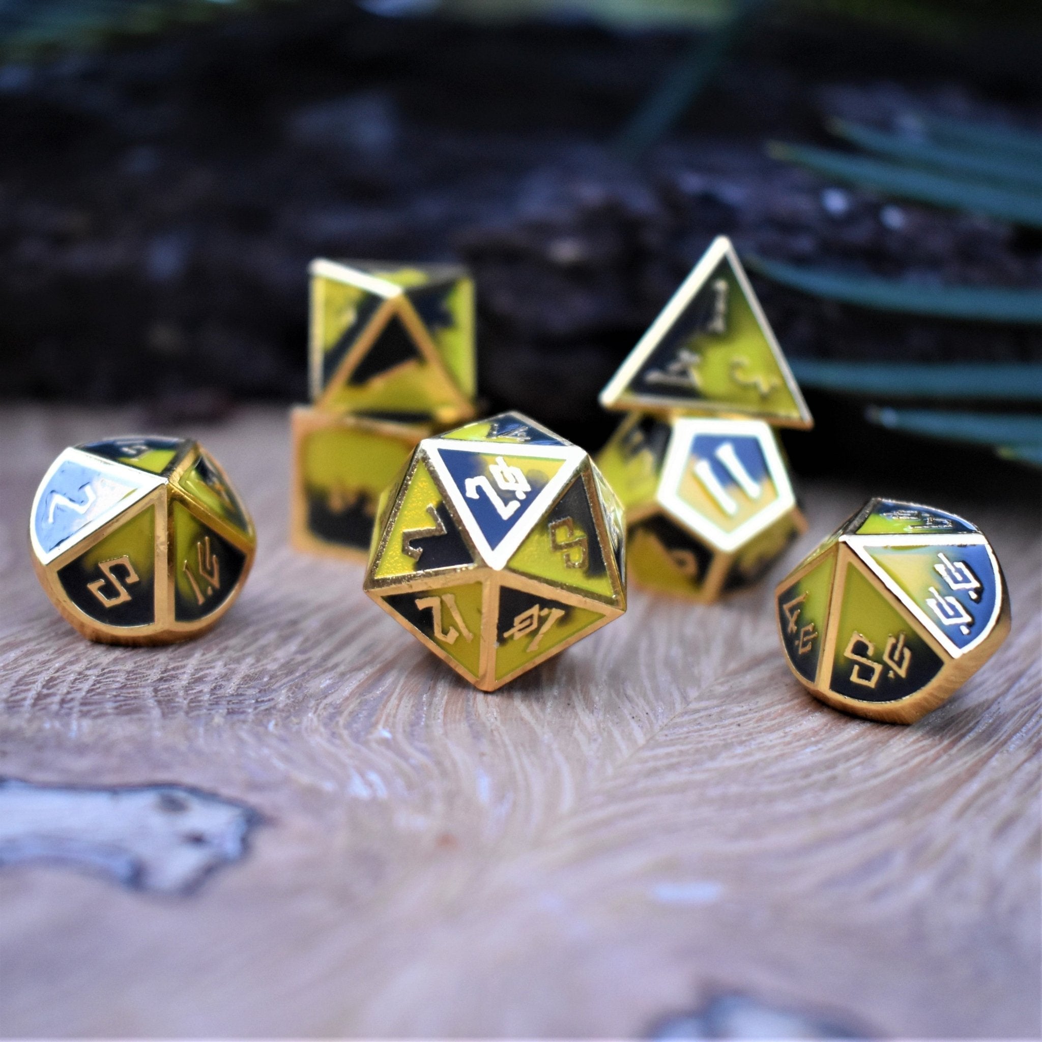 Radioactive Metal Dice Set - Misty Mountain Gaming - 1