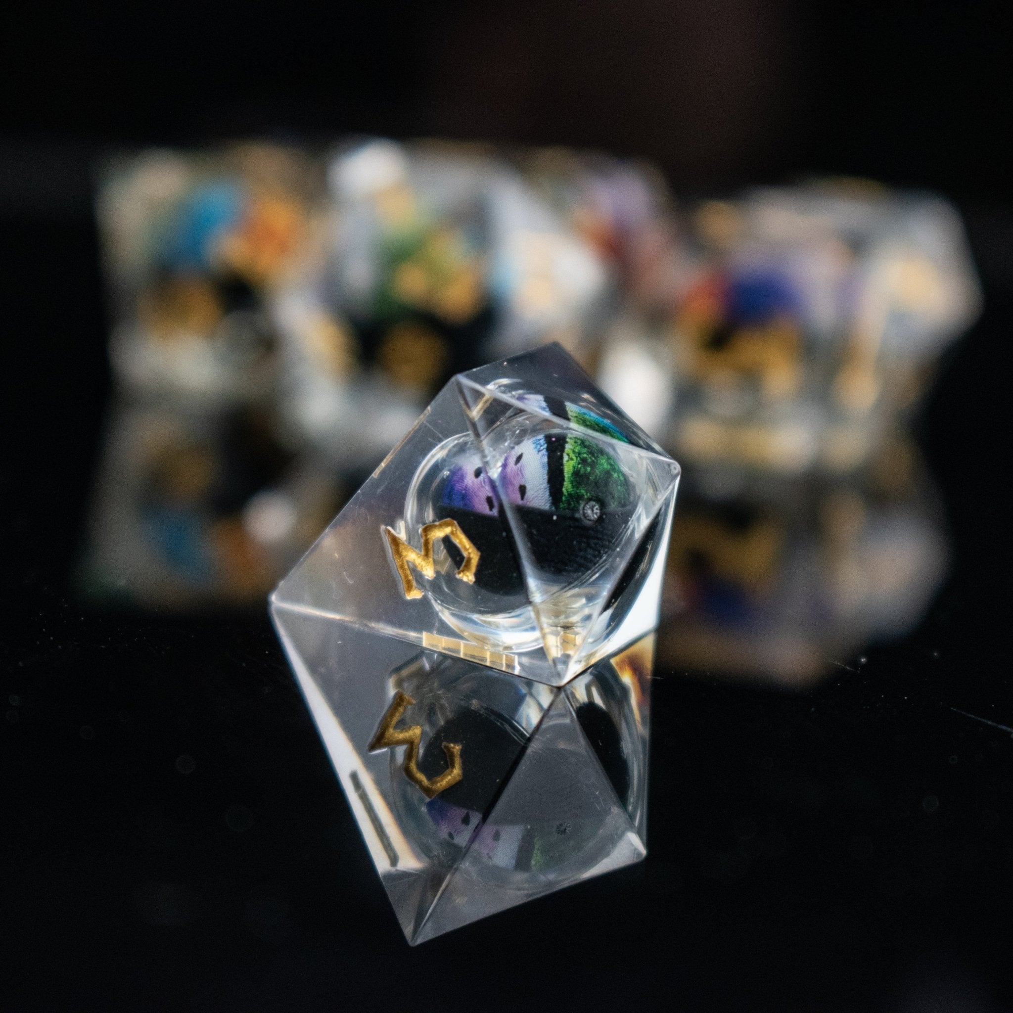 Rainbow Dragon Liquid Core Dice Set - Misty Mountain Gaming - 4