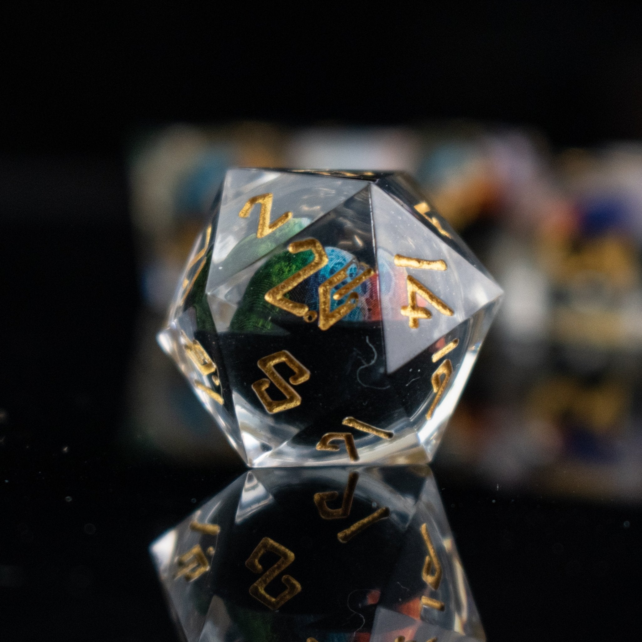 Rainbow Dragon Liquid Core Dice Set - Misty Mountain Gaming - 3