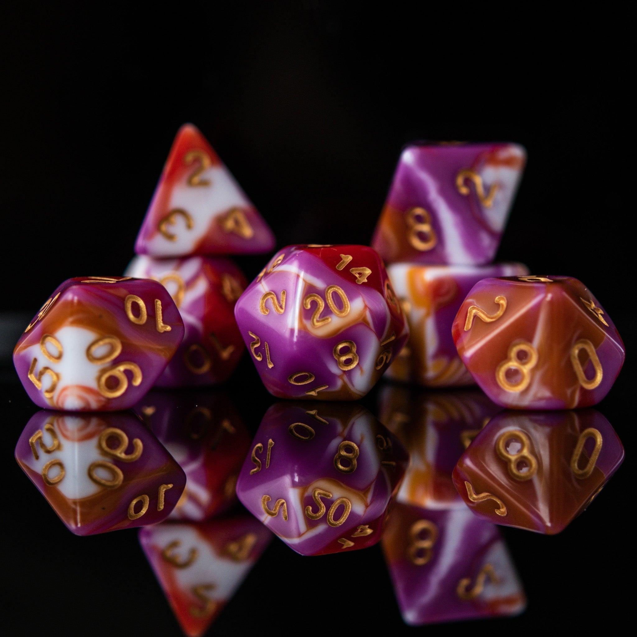 Retro Acrylic Dice Set - Misty Mountain Gaming - 1