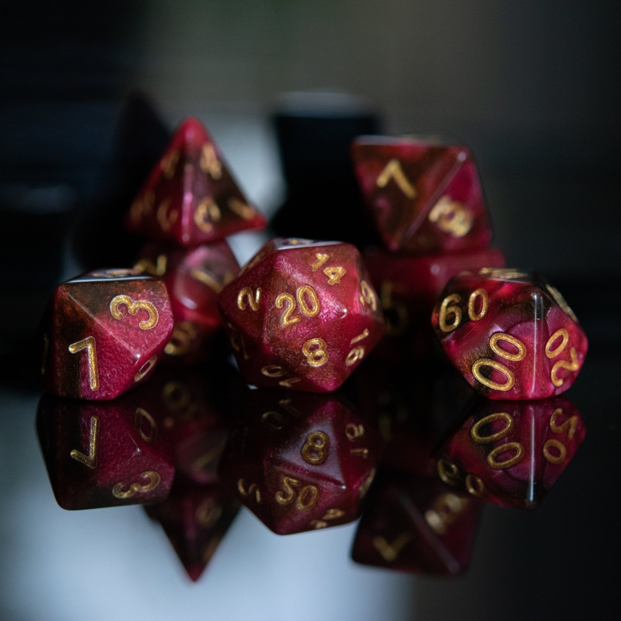 Rosette Nebula Acrylic Dice Set - Misty Mountain Gaming - 3