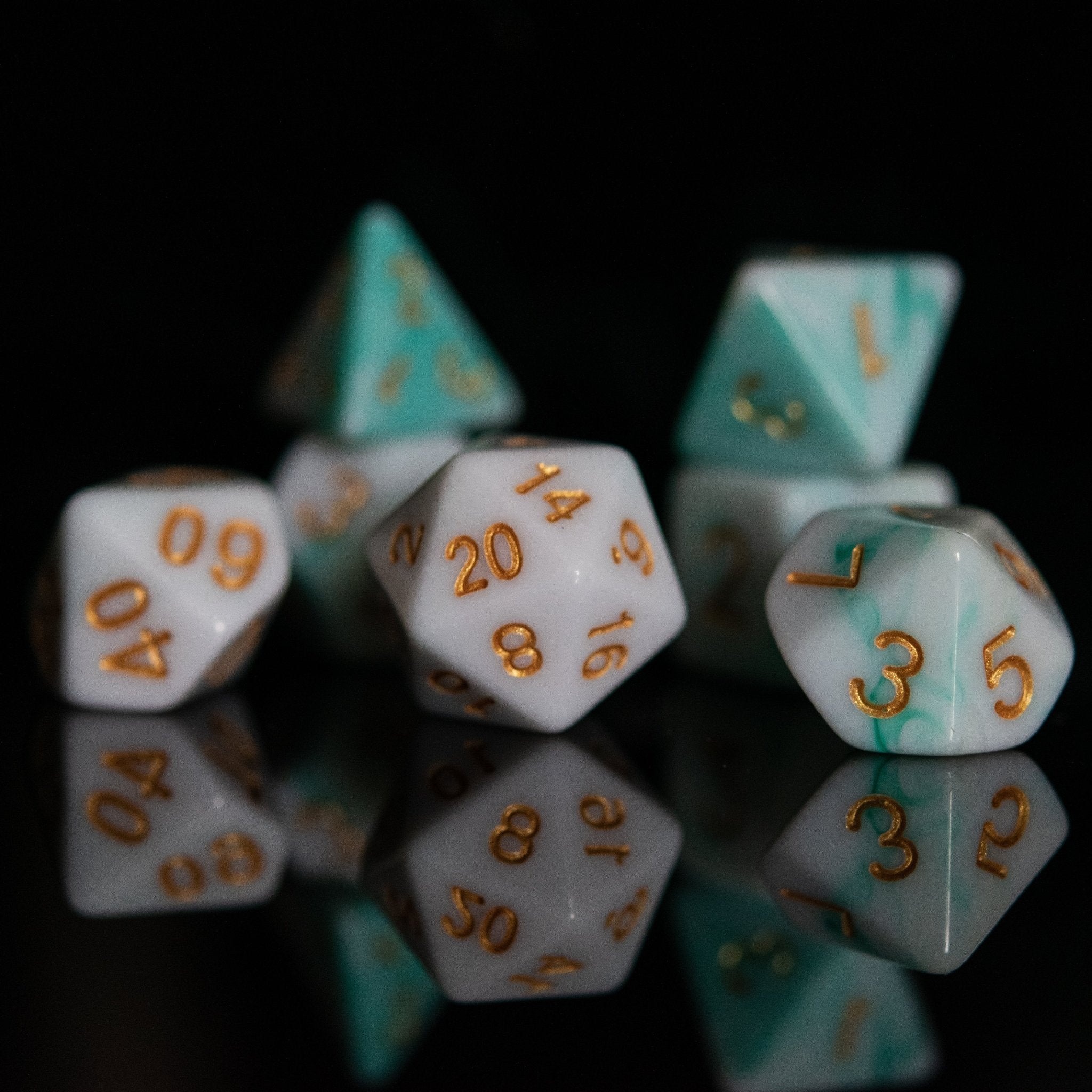 Seafoam Acrylic Dice Set - Misty Mountain Gaming - 4