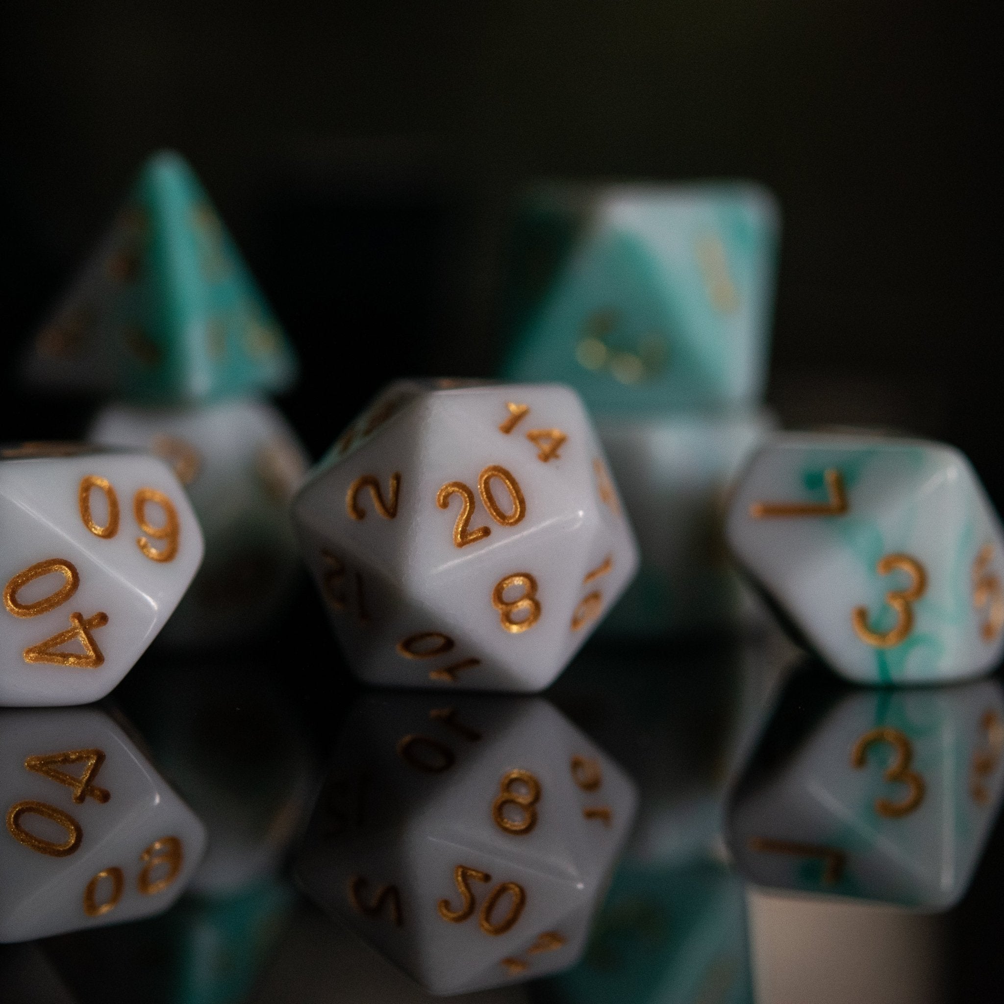 Seafoam Acrylic Dice Set - Misty Mountain Gaming - 3