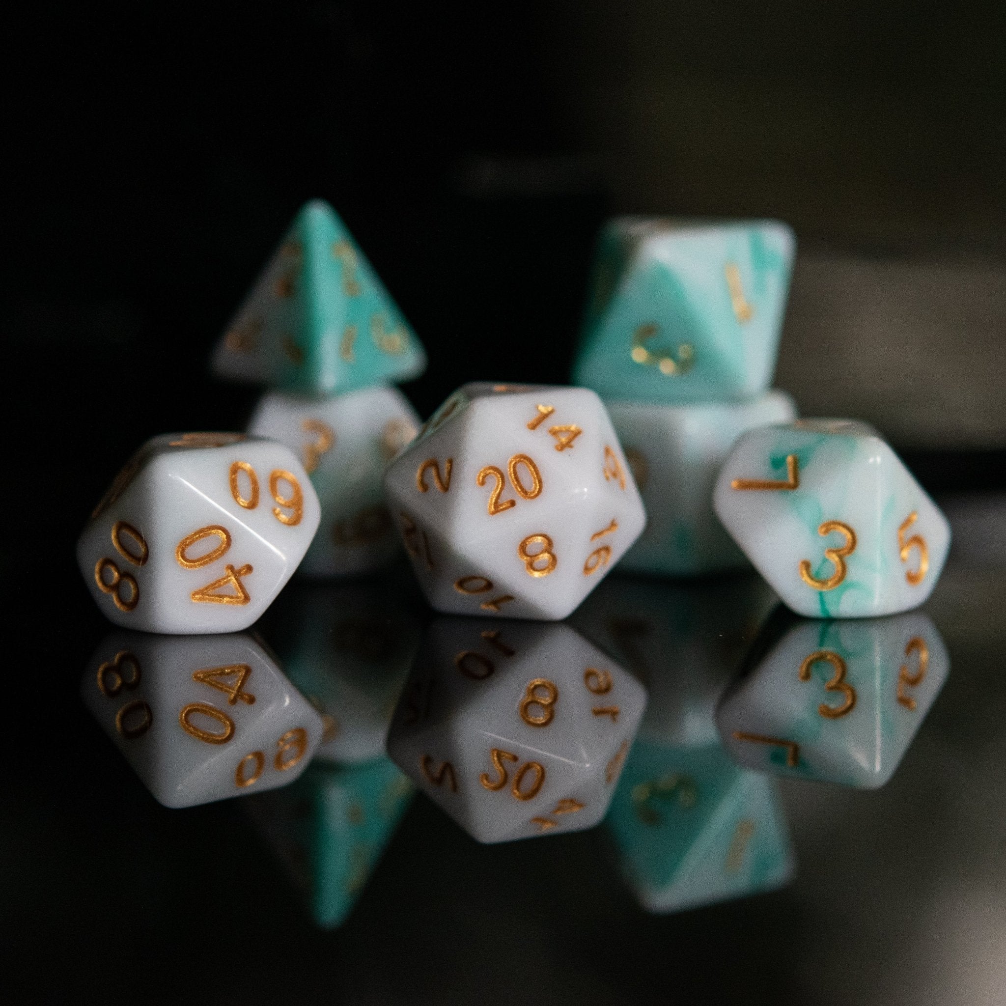 Seafoam Acrylic Dice Set - Misty Mountain Gaming - 2