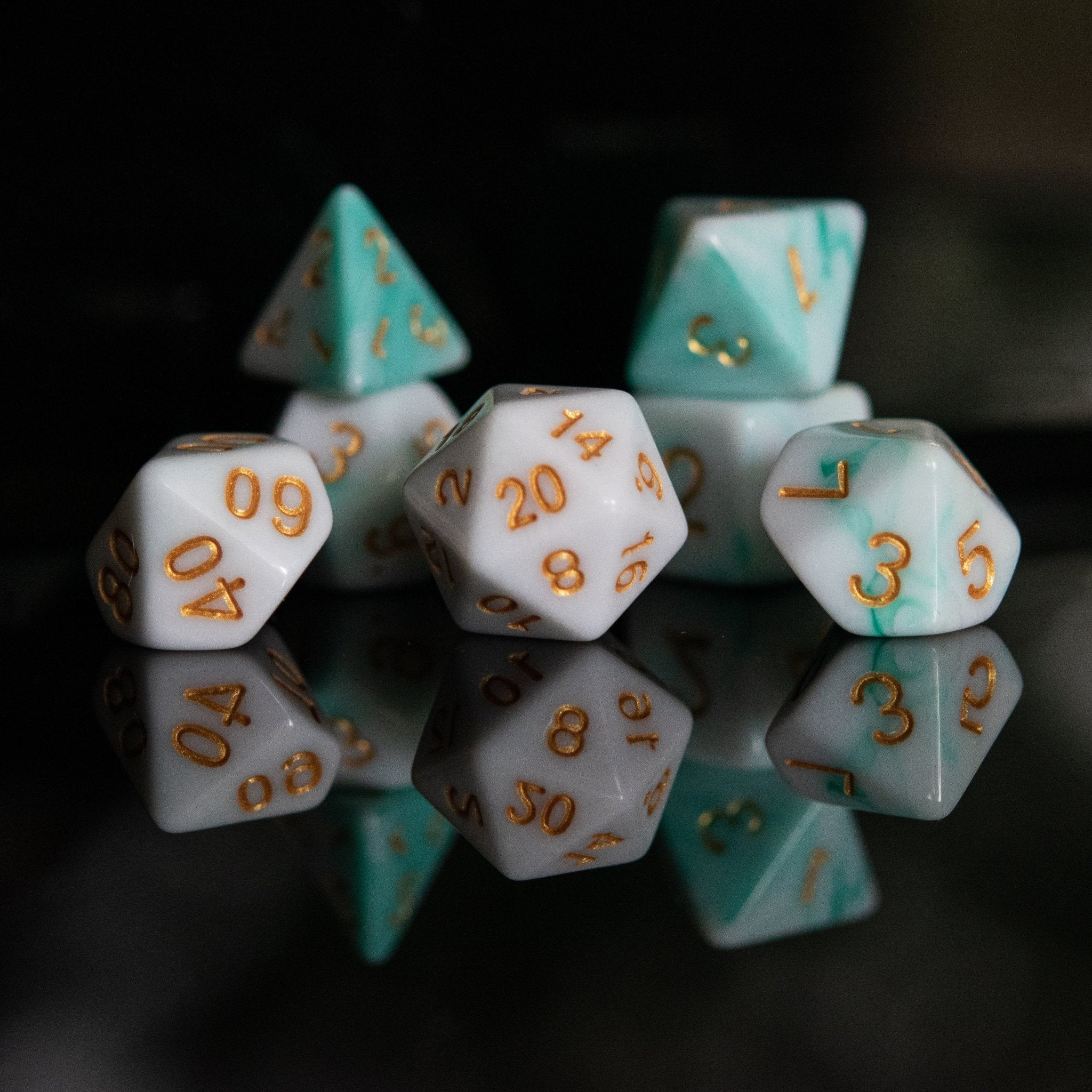 Seafoam Acrylic Dice Set - Misty Mountain Gaming - 1