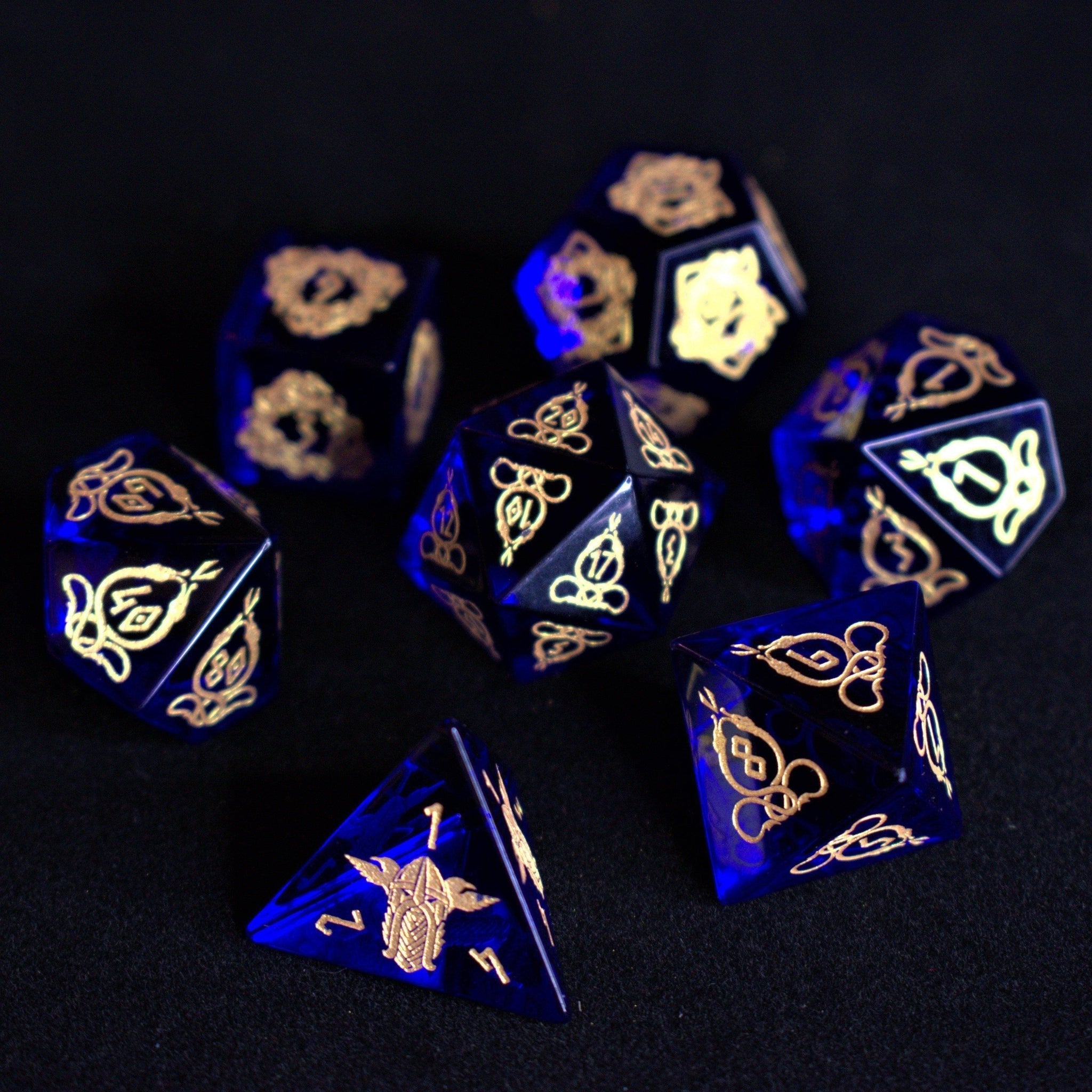 Serpent of Midgard Blue Glass Dice Set - Misty Mountain Gaming - 1