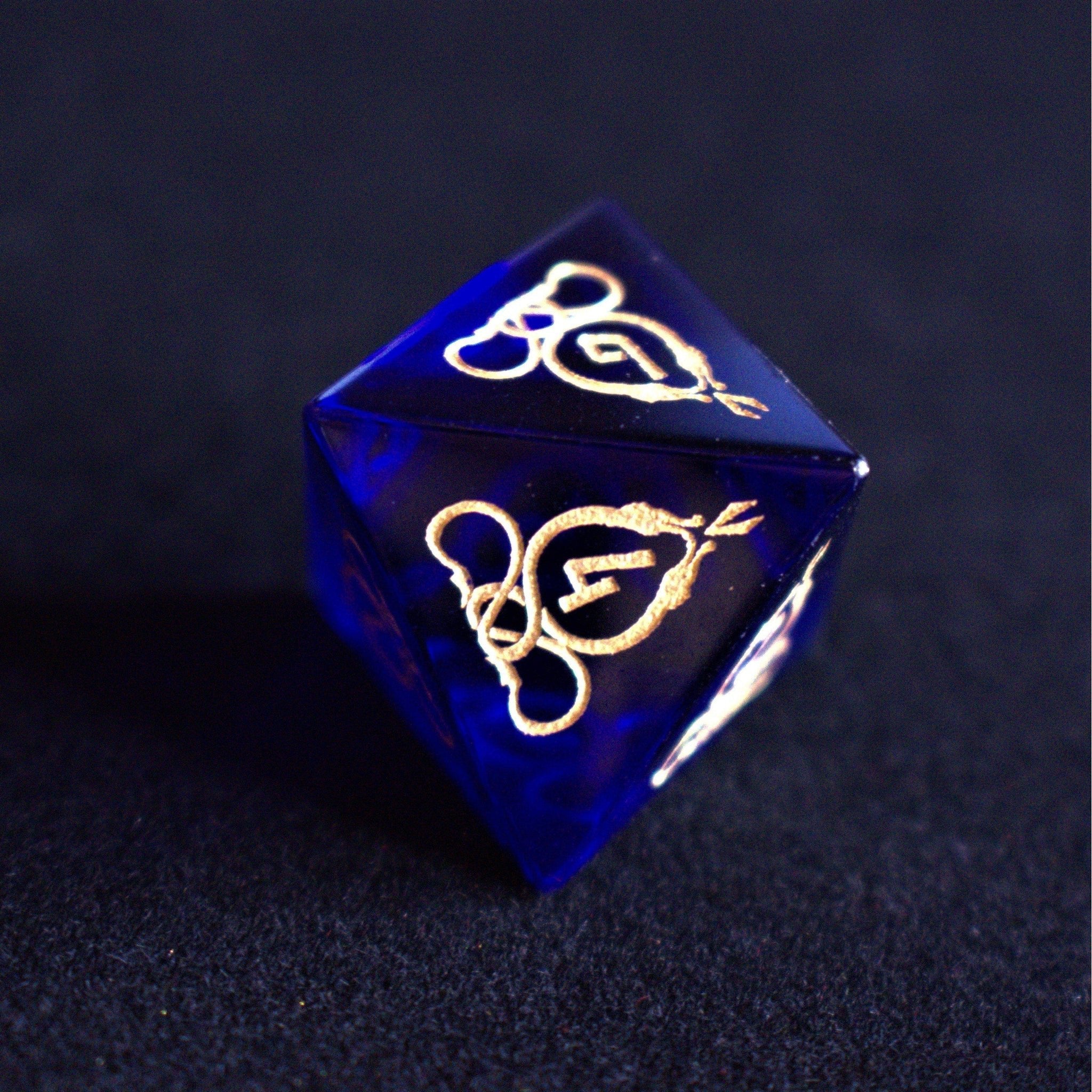 Serpent of Midgard Blue Glass Dice Set - Misty Mountain Gaming - 7