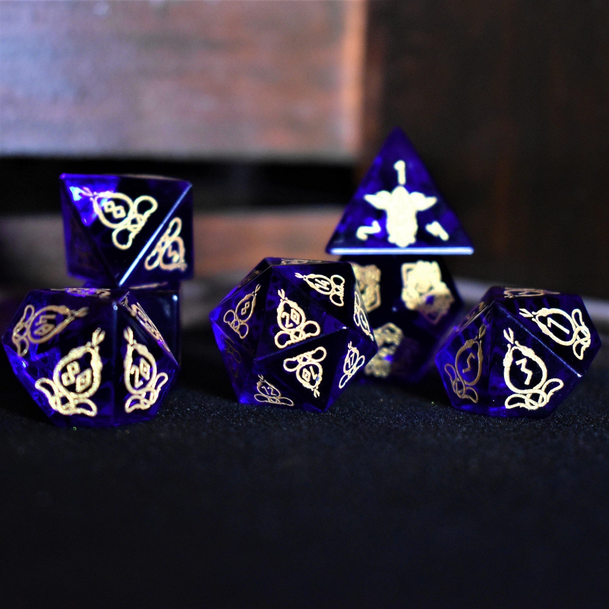 Serpent of Midgard Blue Glass Dice Set - Misty Mountain Gaming - 3