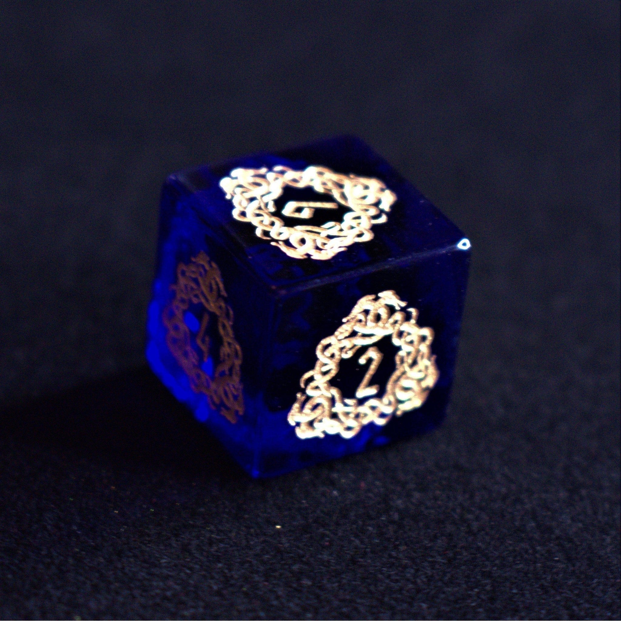 Serpent of Midgard Blue Glass Dice Set - Misty Mountain Gaming - 11