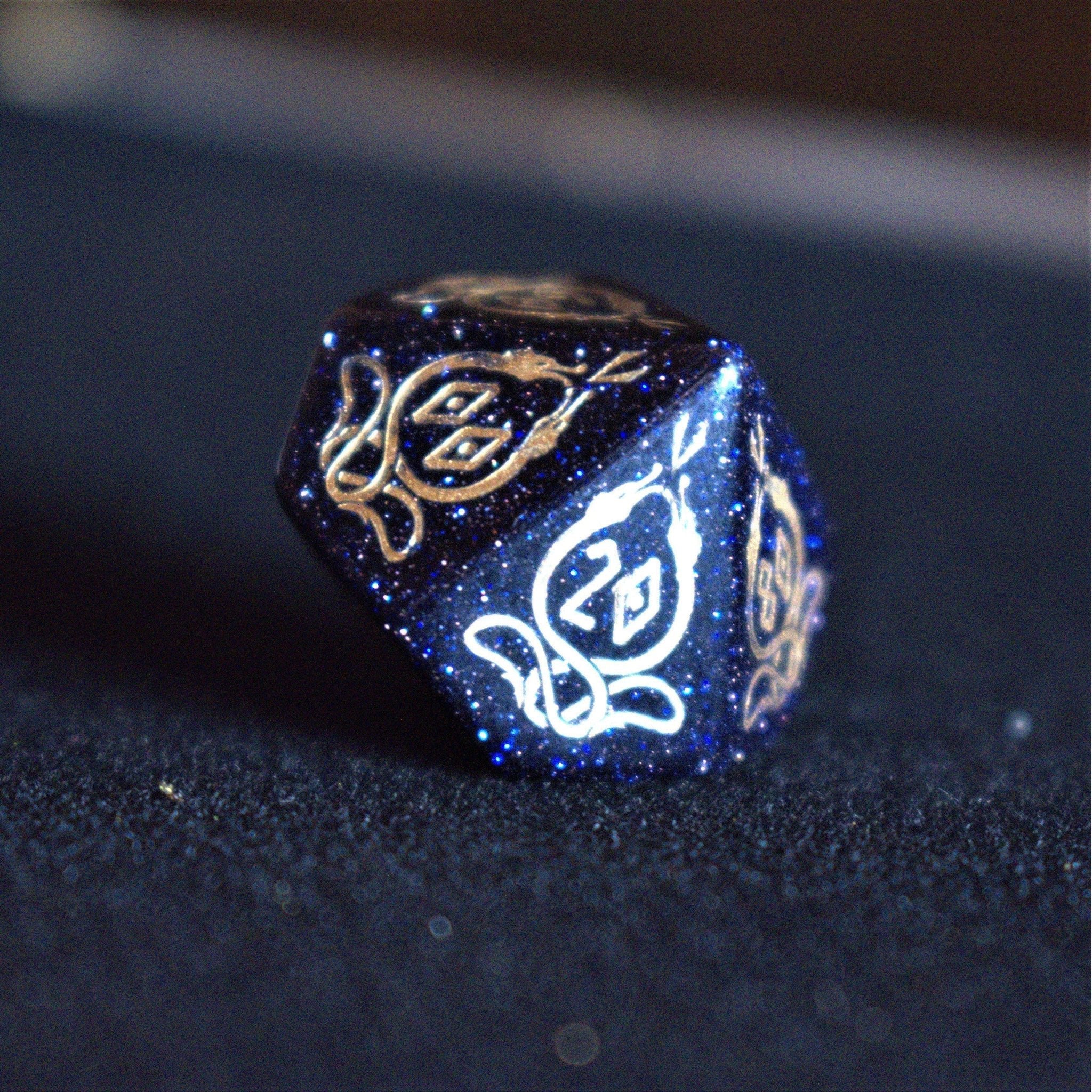 Serpent of Midgard Blue Sandstone Dice Set - Misty Mountain Gaming - 6