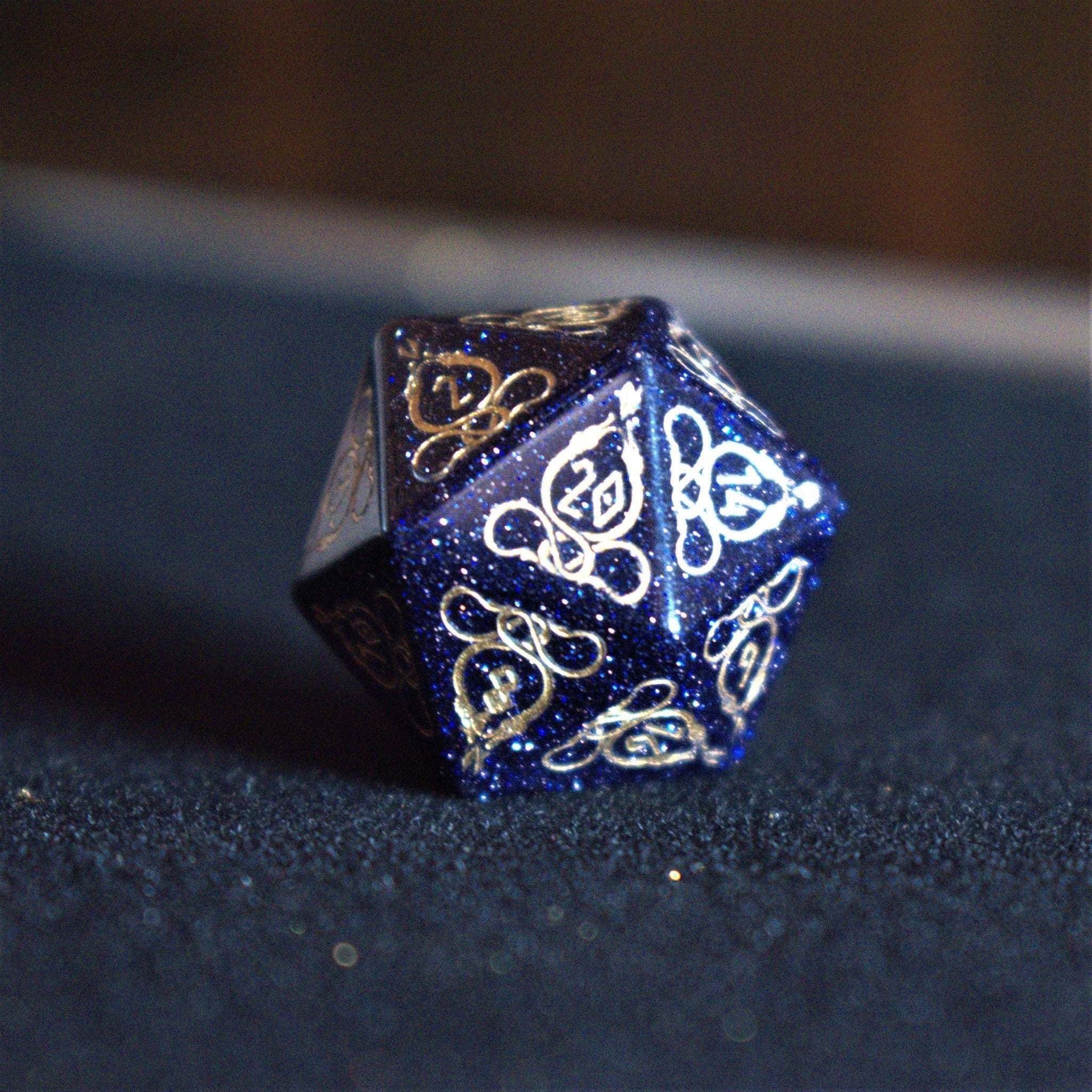 Serpent of Midgard Blue Sandstone Dice Set - Misty Mountain Gaming - 5