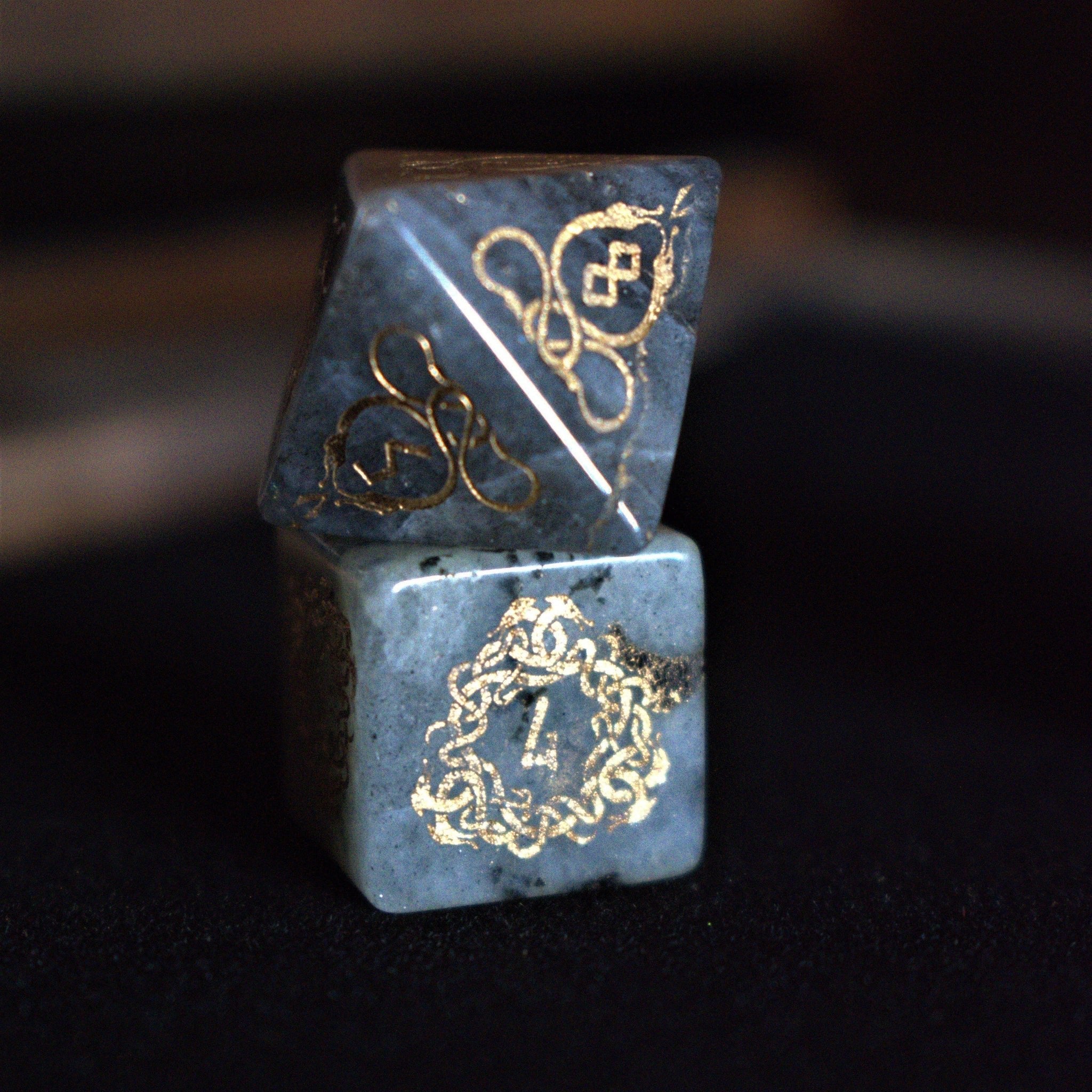 Serpent of Midgard Labradorite "Moonstone" Dice Set - Misty Mountain Gaming - 4