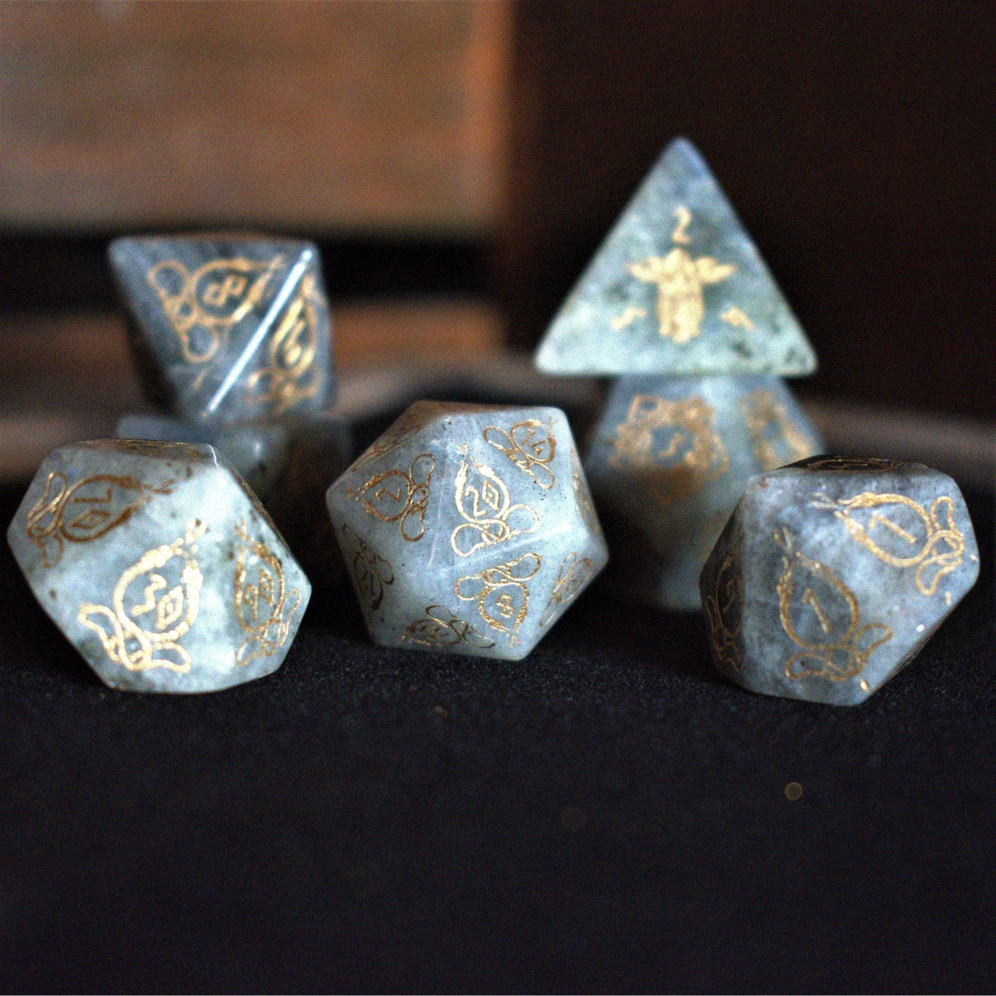 Serpent of Midgard Labradorite "Moonstone" Dice Set - Misty Mountain Gaming - 2