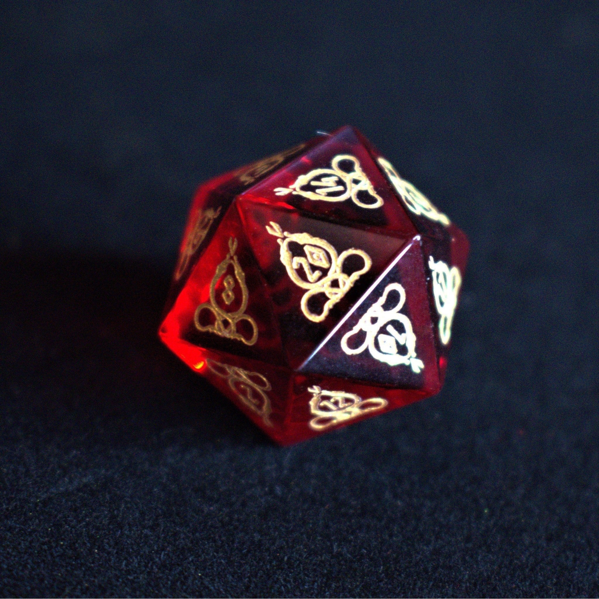 Serpent of Midgard Red Glass Dice Set - Misty Mountain Gaming - 5