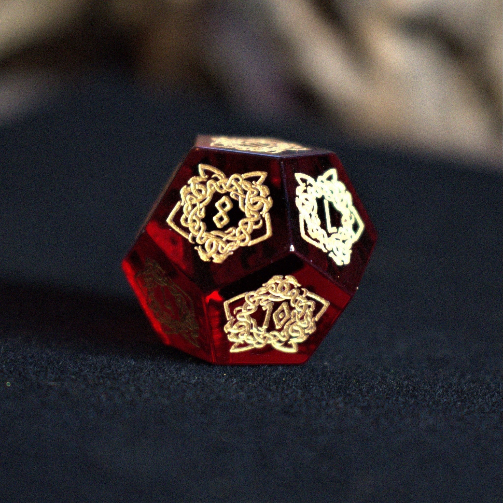 Serpent of Midgard Red Glass Dice Set - Misty Mountain Gaming - 10