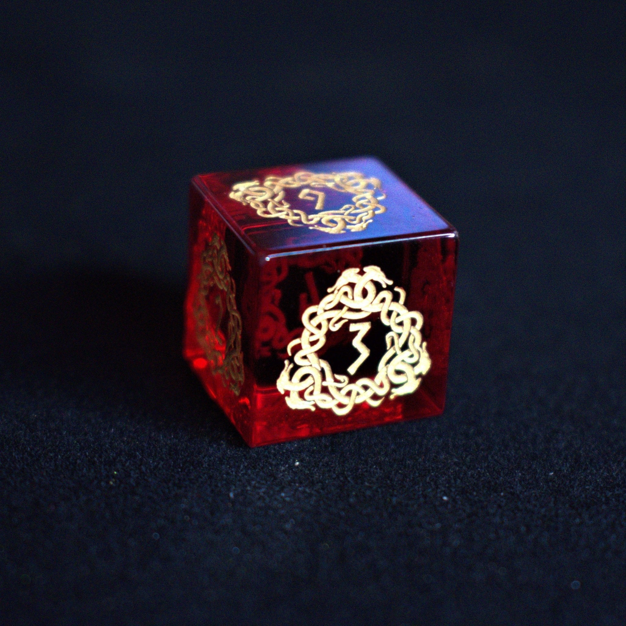 Serpent of Midgard Red Glass Dice Set - Misty Mountain Gaming - 8