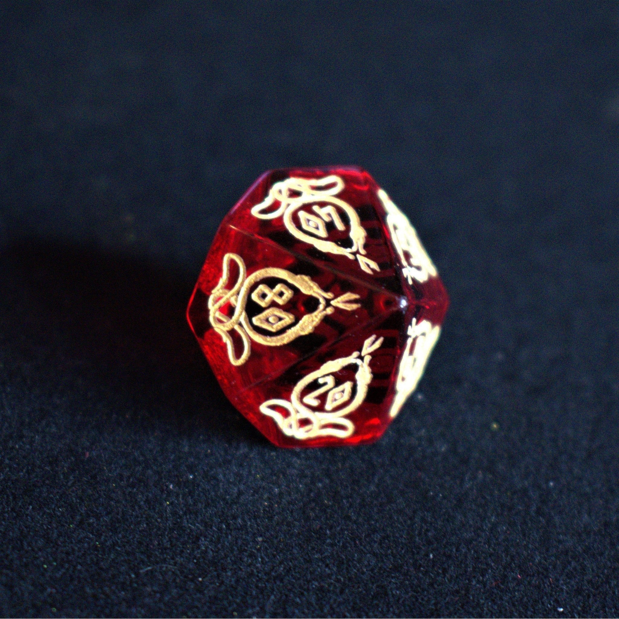 Serpent of Midgard Red Glass Dice Set - Misty Mountain Gaming - 7