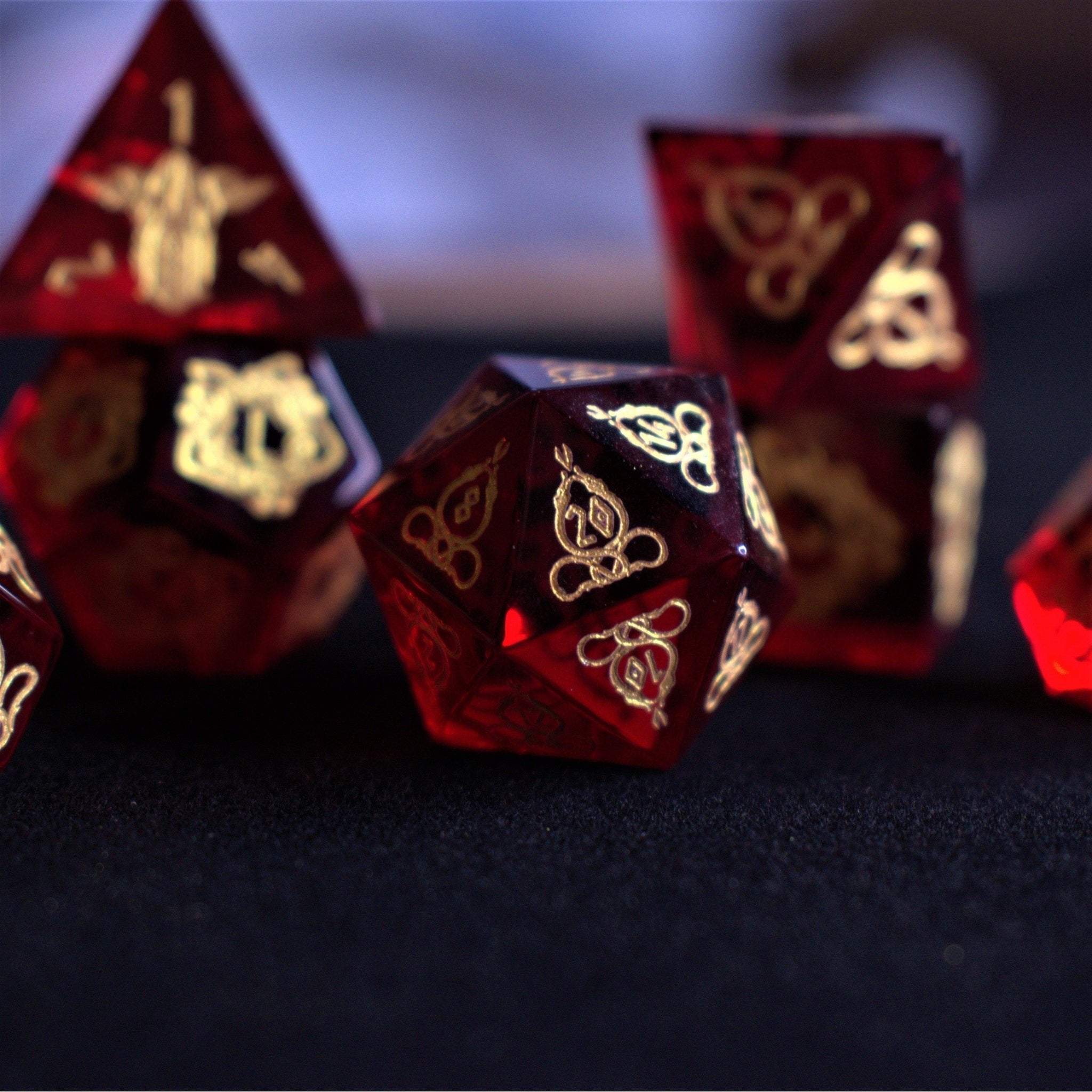 Serpent of Midgard Red Glass Dice Set - Misty Mountain Gaming - 17